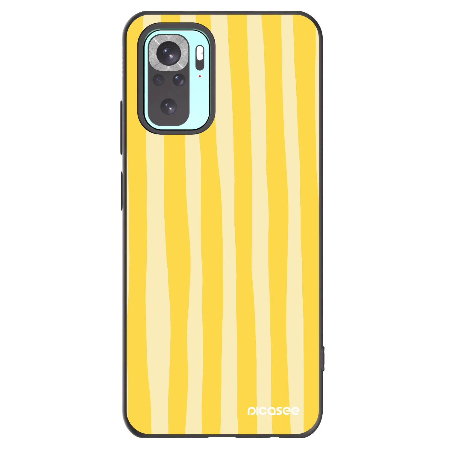 Picasee Xiaomi Redmi Note 10 Pro Hülle - Schwarzes Silikon - Lines lemon