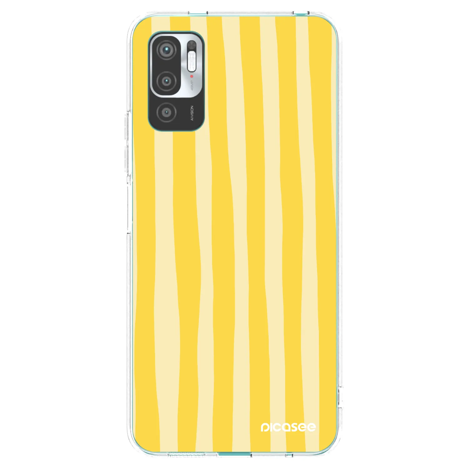 Picasee Xiaomi Redmi Note 10 5G Hülle - Transparentes Silikon - Lines lemon
