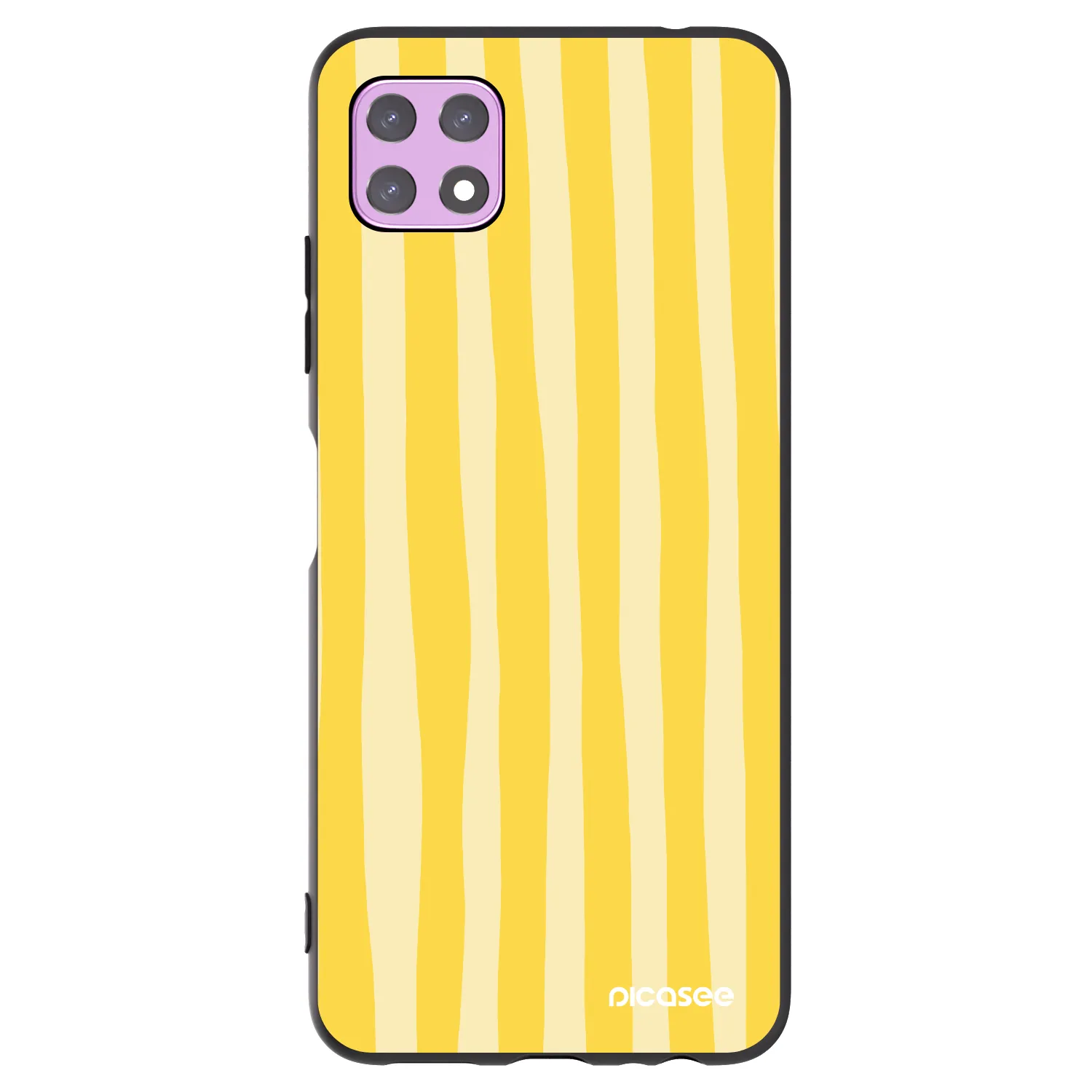 Picasee Samsung Galaxy A22 A226B 5G Hülle - Schwarzes Silikon - Lines lemon