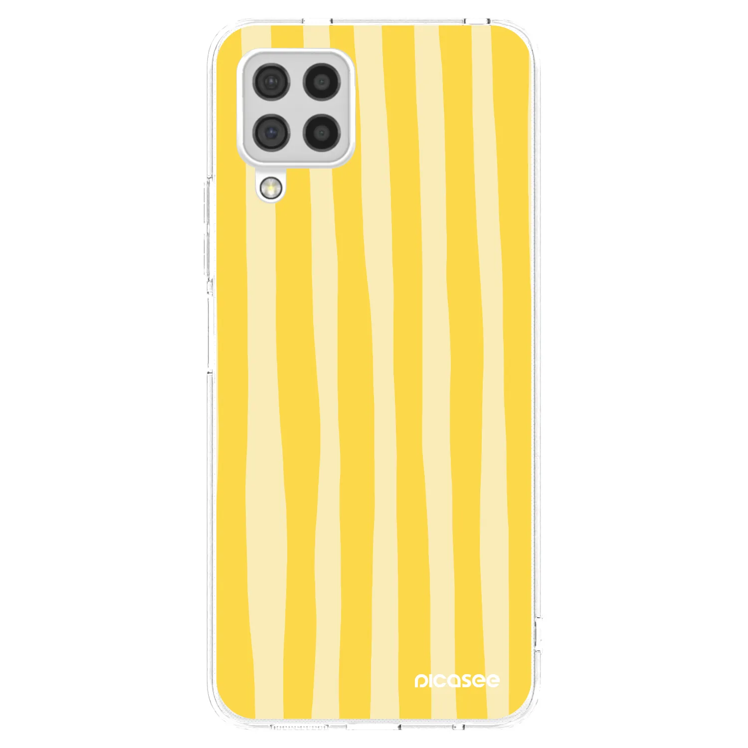 Picasee Samsung Galaxy A22 A225F 4G Hülle - Transparentes Silikon - Lines lemon