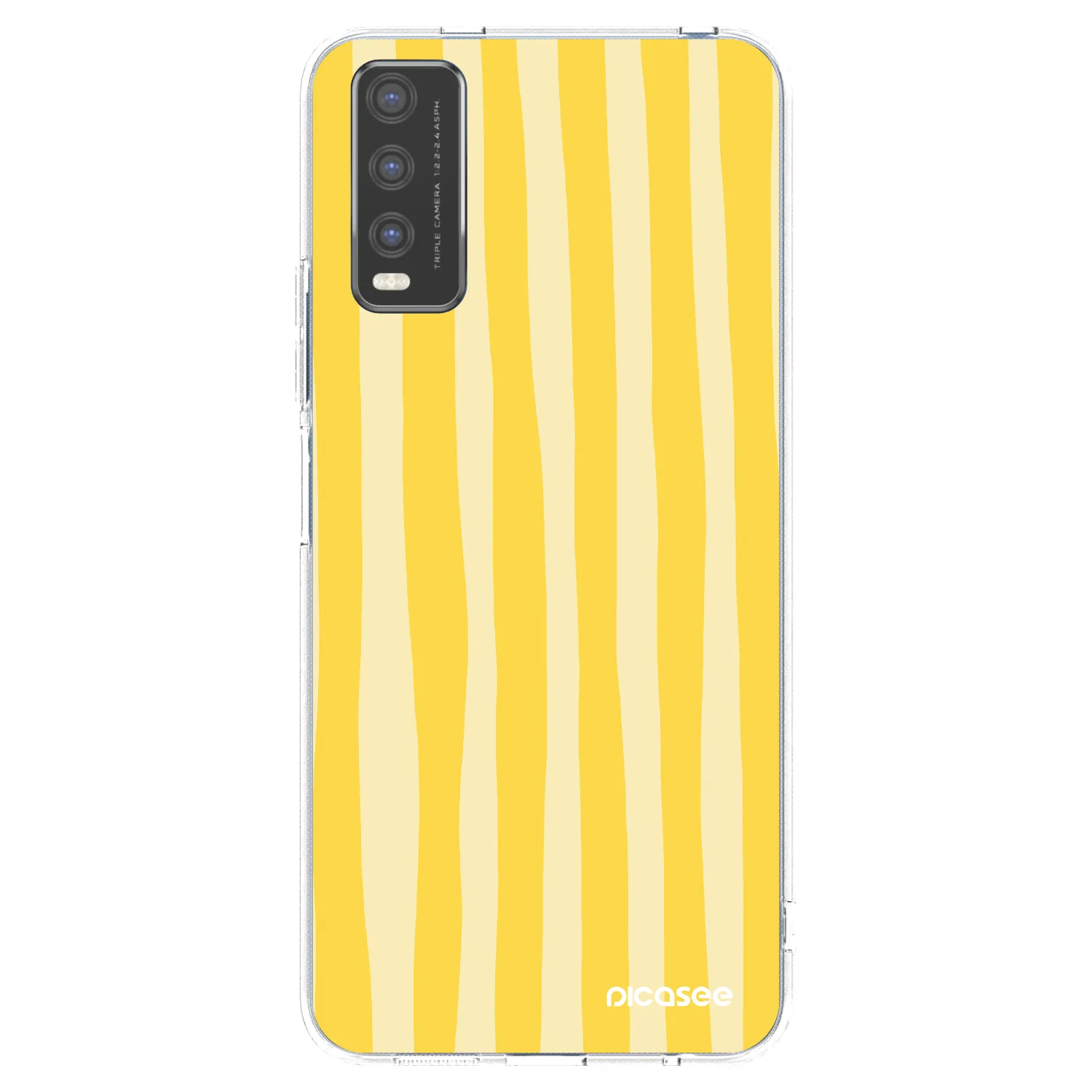 Picasee Vivo Y20s Hülle - Transparentes Silikon - Lines lemon