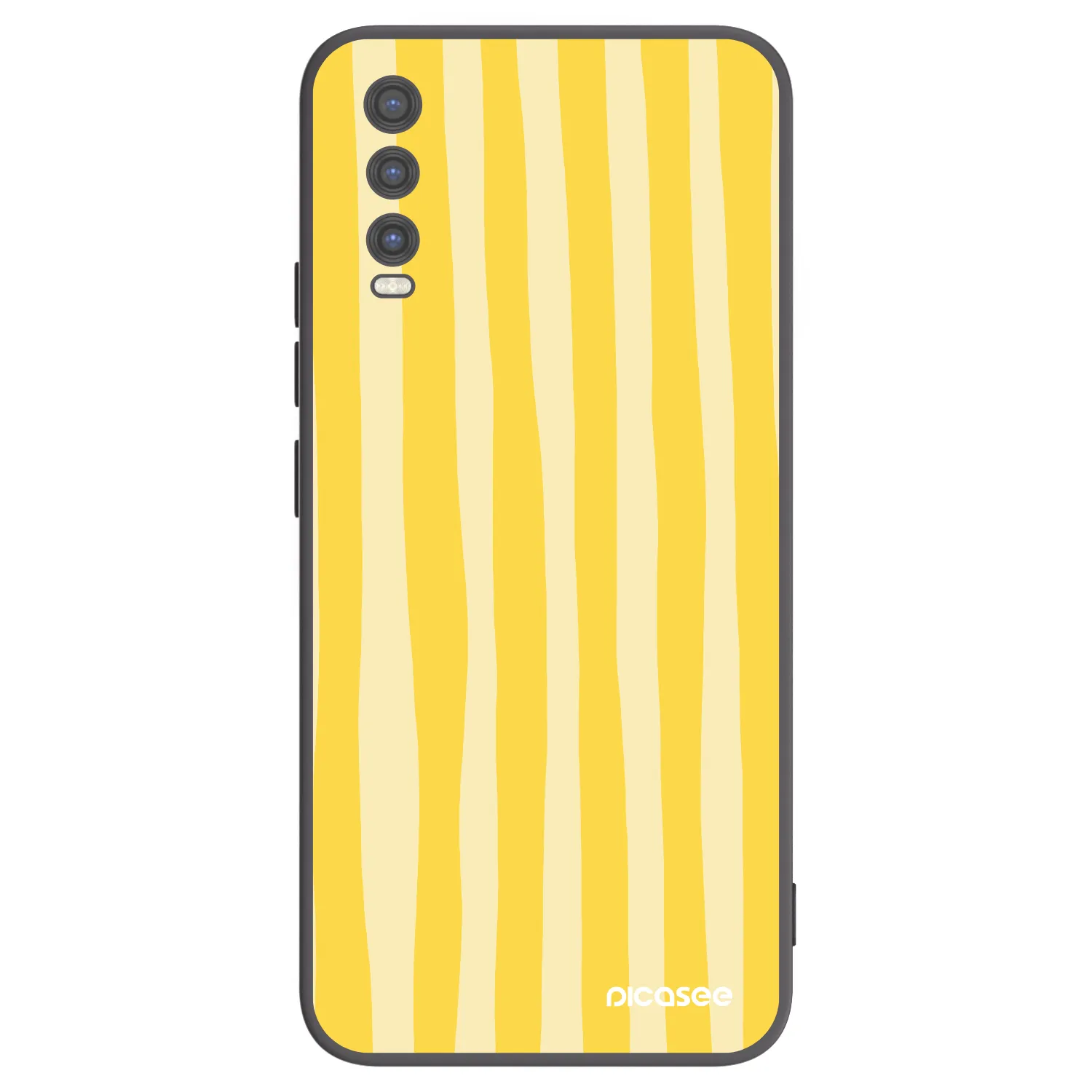 Picasee Vivo Y20s Hülle - Schwarzes Silikon - Lines lemon
