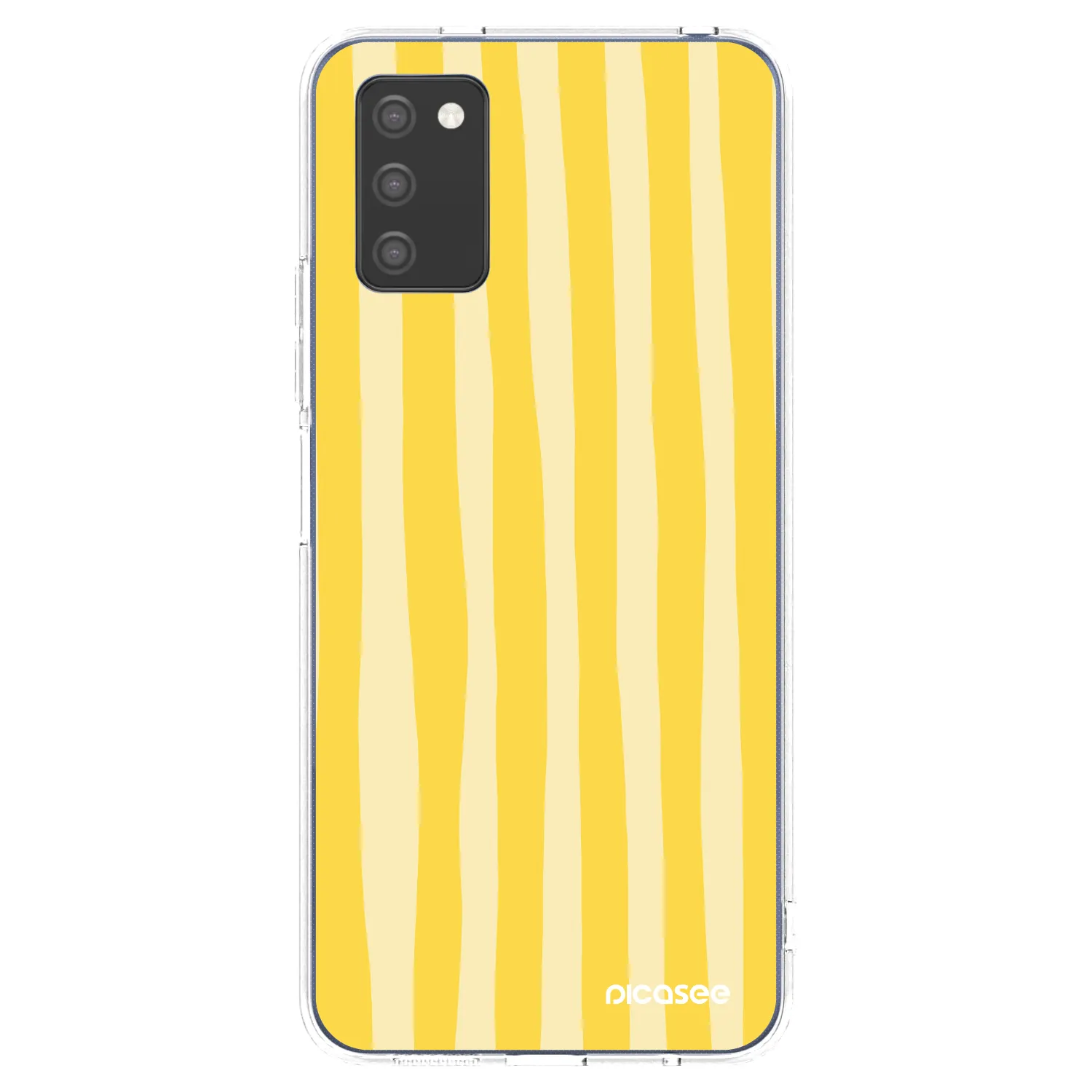 Picasee Samsung Galaxy A03s A037G Hülle - Transparentes Silikon - Lines lemon