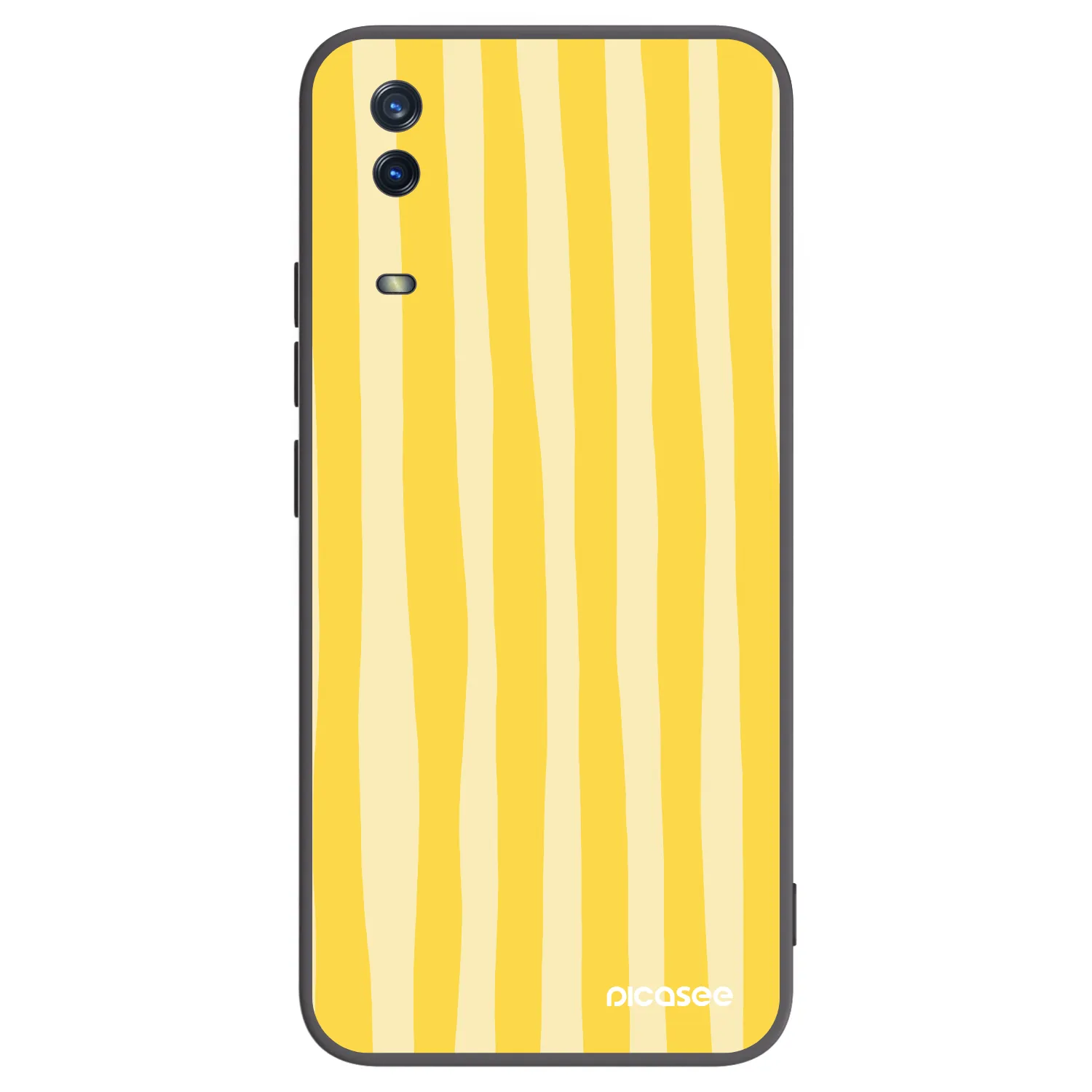Picasee Vivo Y11s Hülle - Schwarzes Silikon - Lines lemon