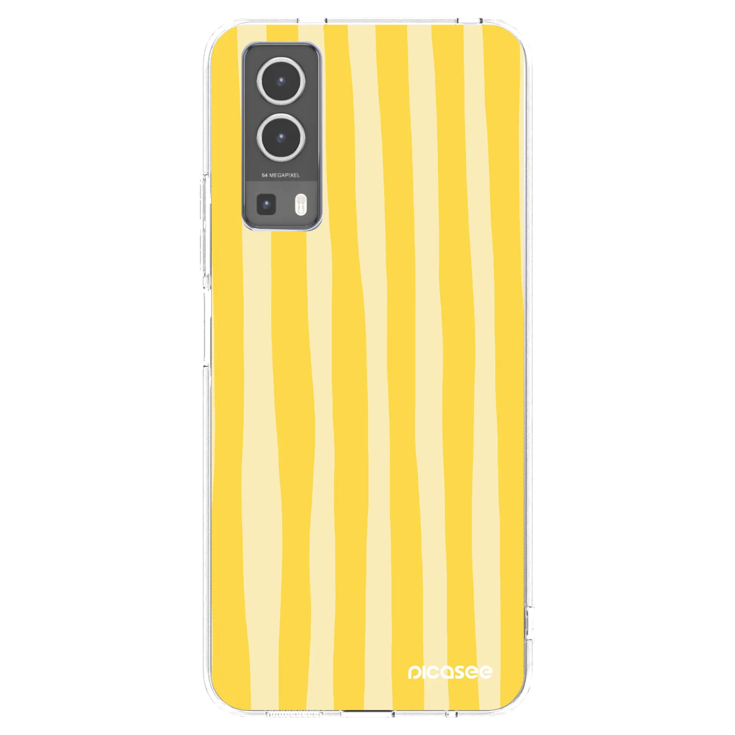 Picasee Vivo Y72 5G Hülle - Transparentes Silikon - Lines lemon