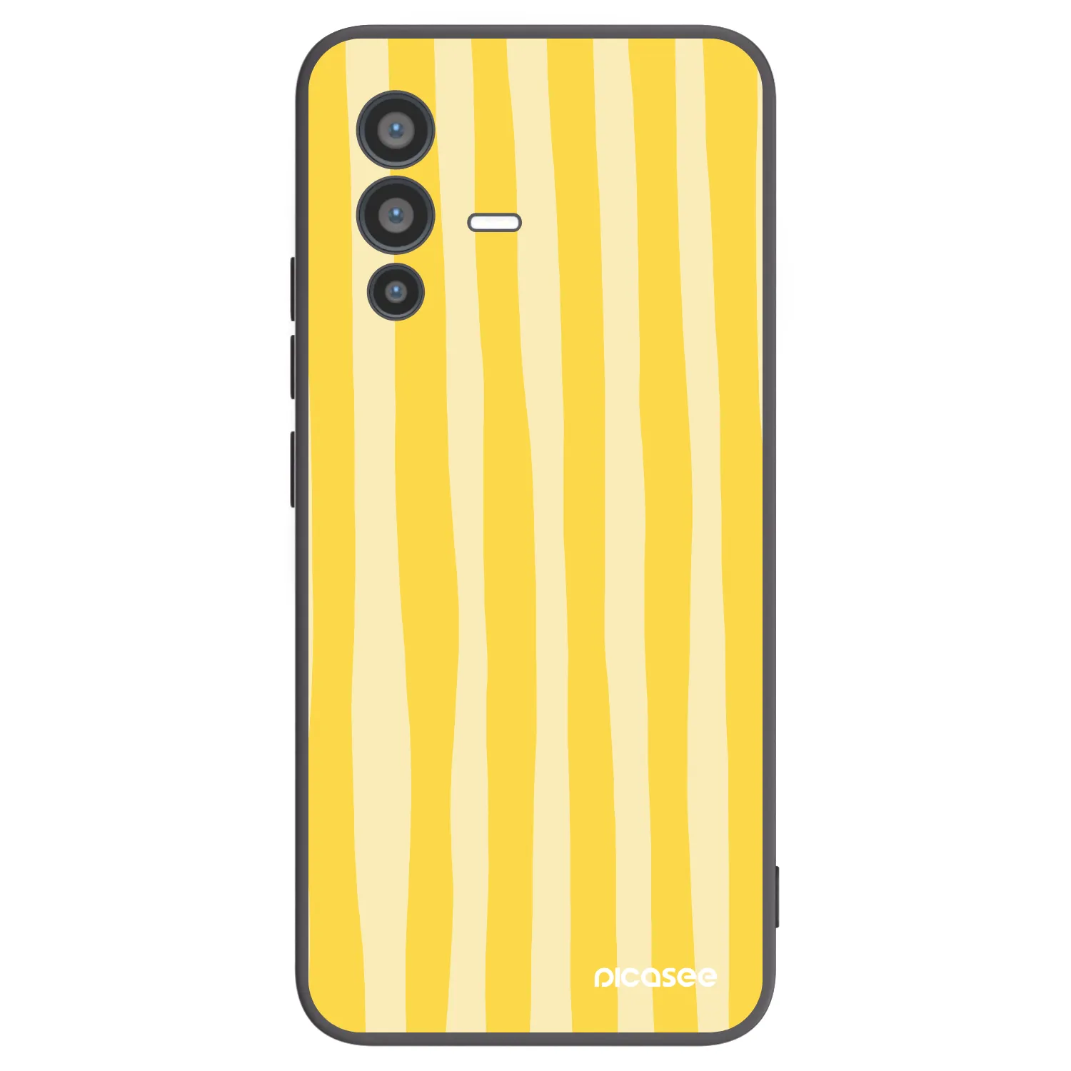 Picasee Vivo V23 5G Hülle - Schwarzes Silikon - Lines lemon