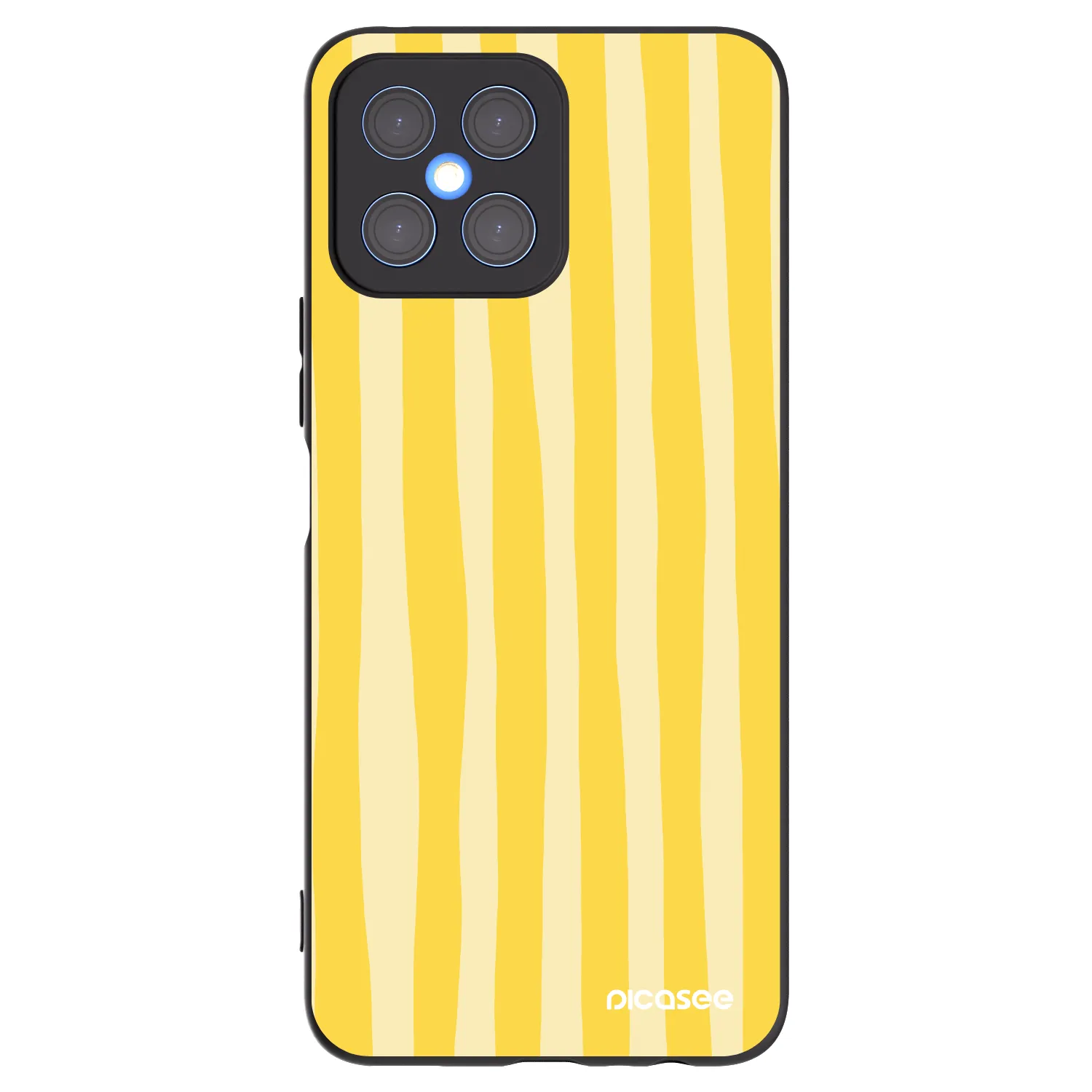 Picasee Honor X8 4G Hülle - Schwarzes Silikon - Lines lemon