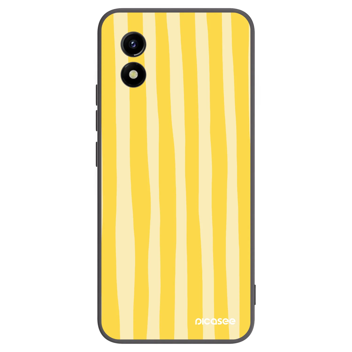 Picasee Vivo Y01 Hülle - Schwarzes Silikon - Lines lemon