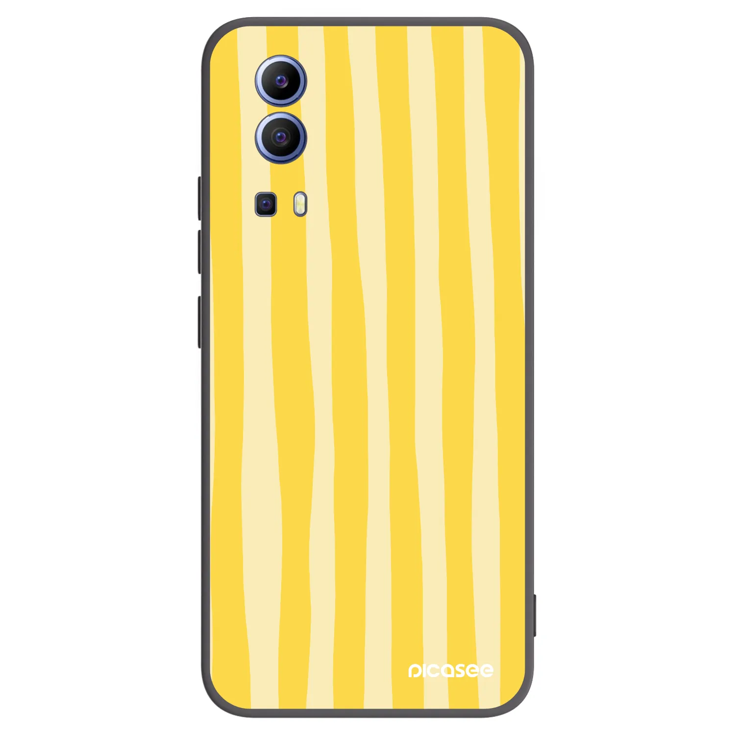 Picasee Vivo Y52 5G Hülle - Schwarzes Silikon - Lines lemon