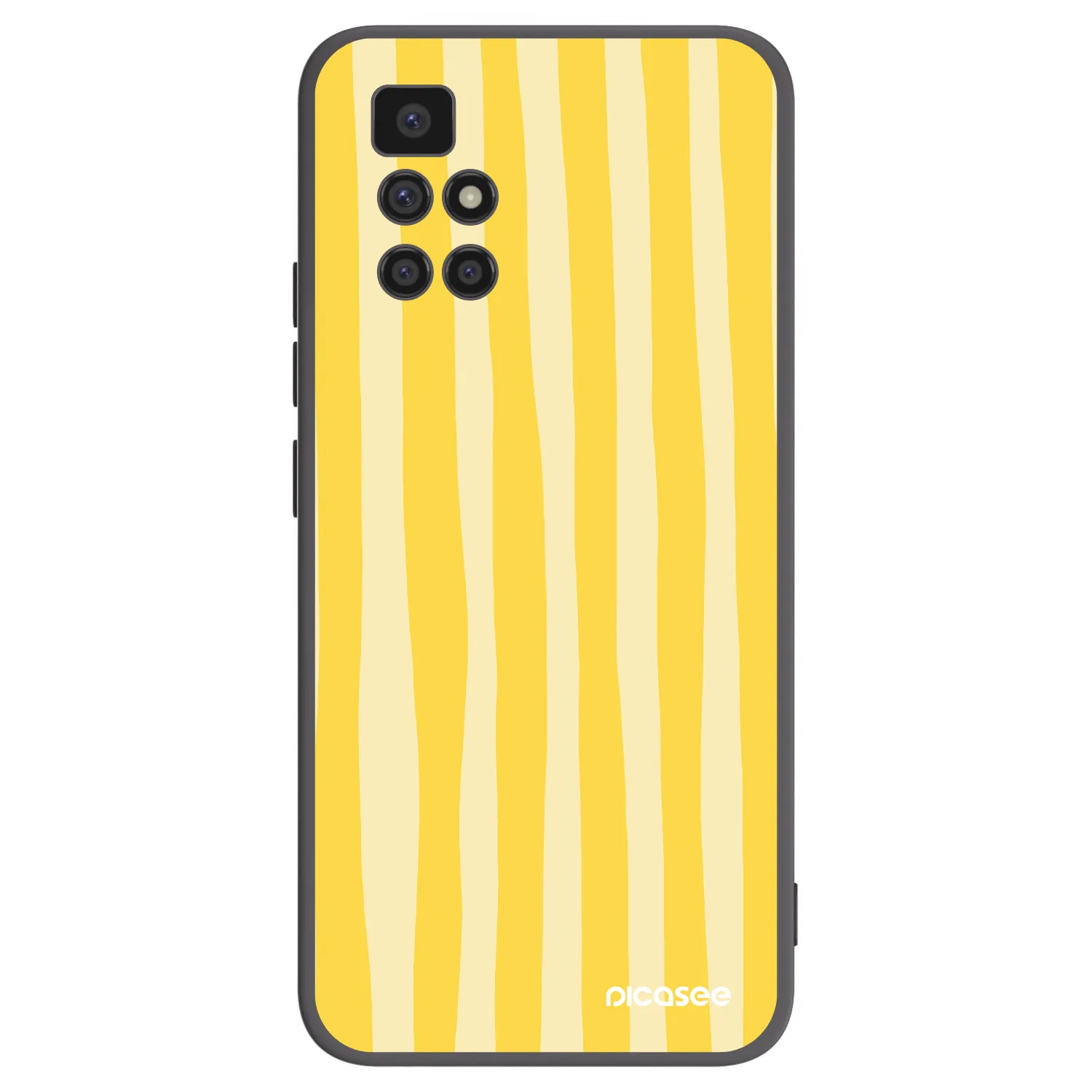 Picasee Xiaomi Redmi 10 (2022) Hülle - Schwarzes Silikon - Lines lemon