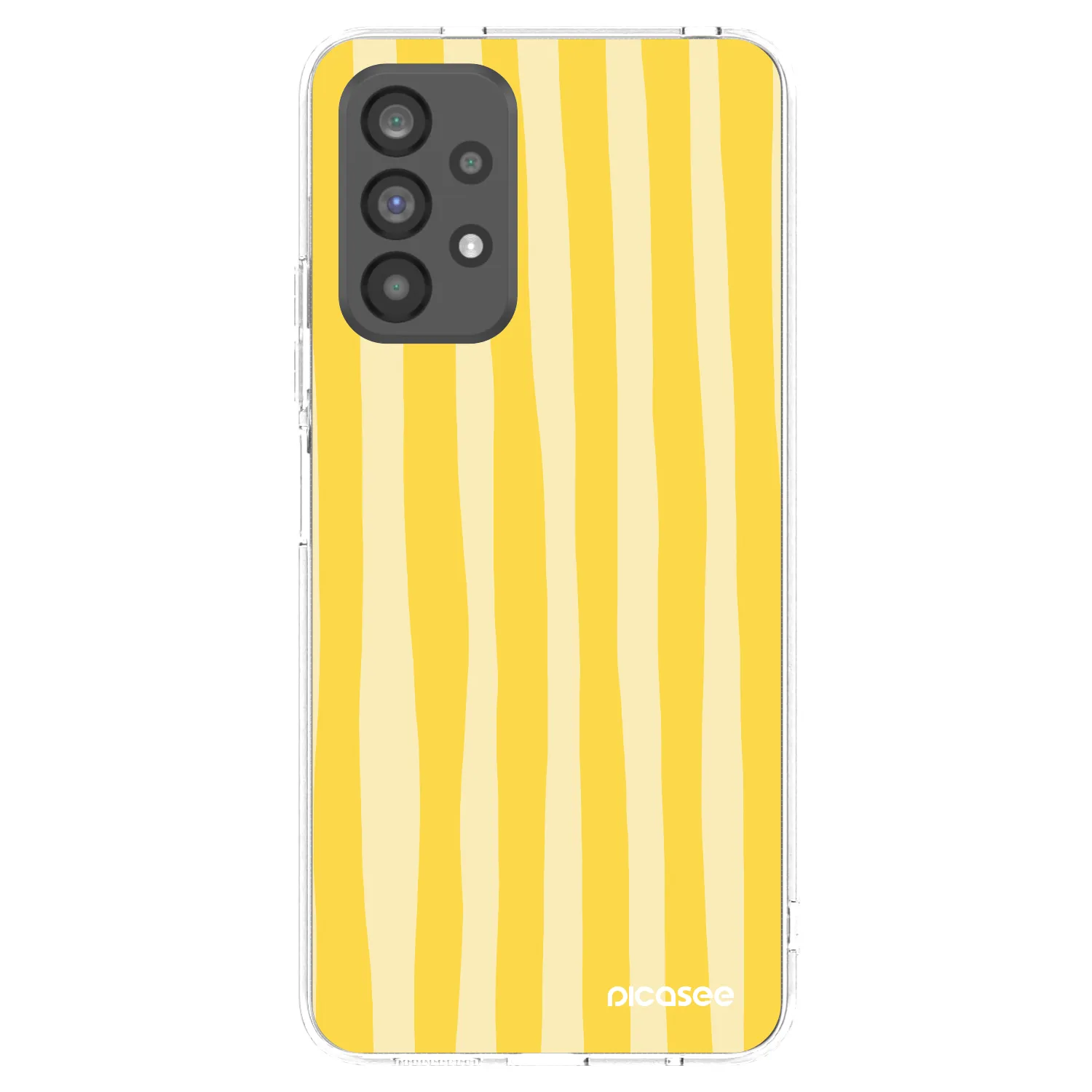 Picasee Samsung Galaxy A73 5G Hülle - Transparentes Silikon - Lines lemon
