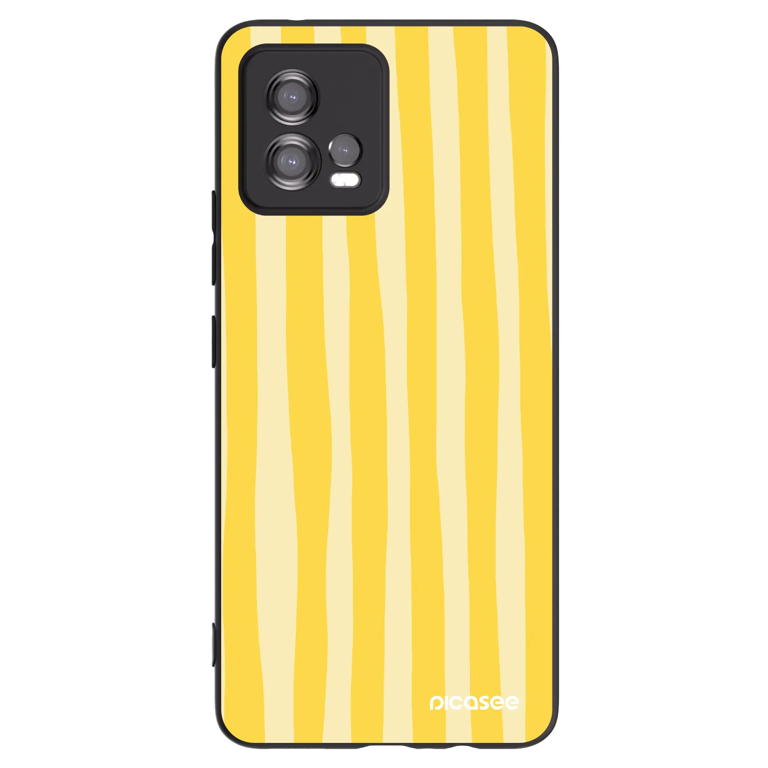 Picasee Motorola Moto G72 Hülle - Schwarzes Silikon - Lines lemon