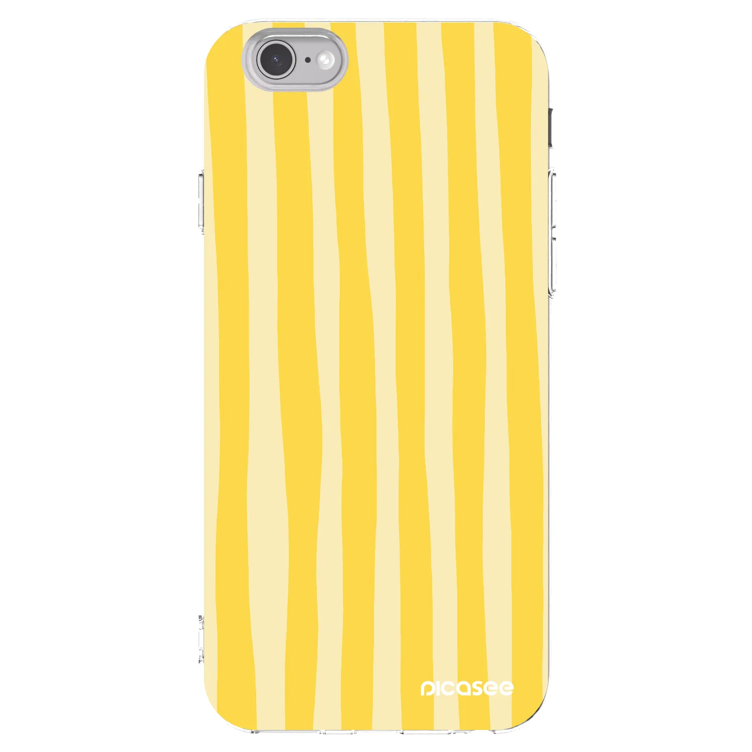 Picasee Apple iPhone 6/6S Hülle - Transparentes Silikon - Lines lemon