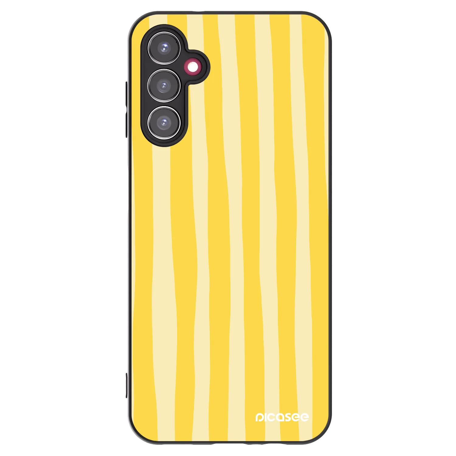 Picasee Samsung Galaxy A14 5G A146P Hülle - Schwarzes Silikon - Lines lemon