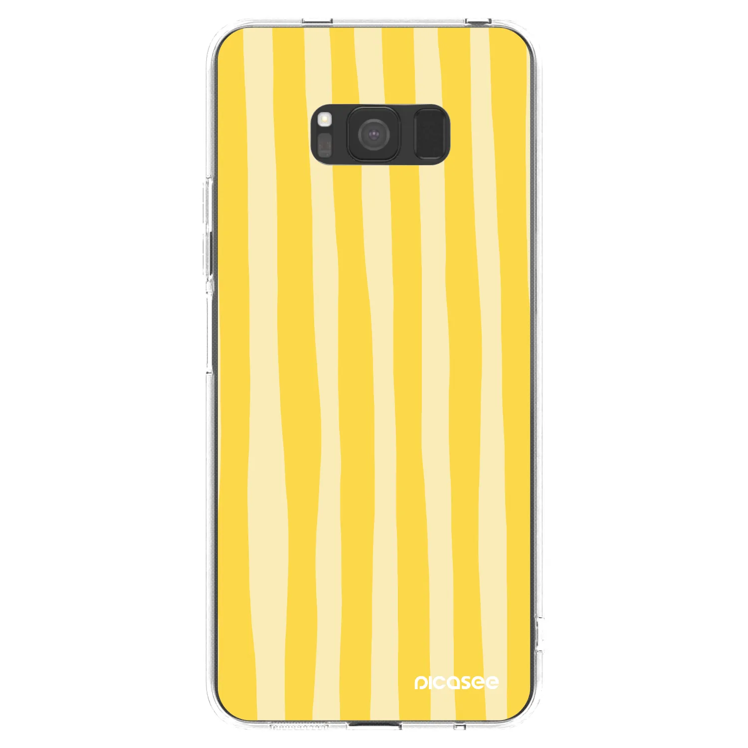 Picasee Samsung Galaxy S8 G950F Hülle - Transparentes Silikon - Lines lemon