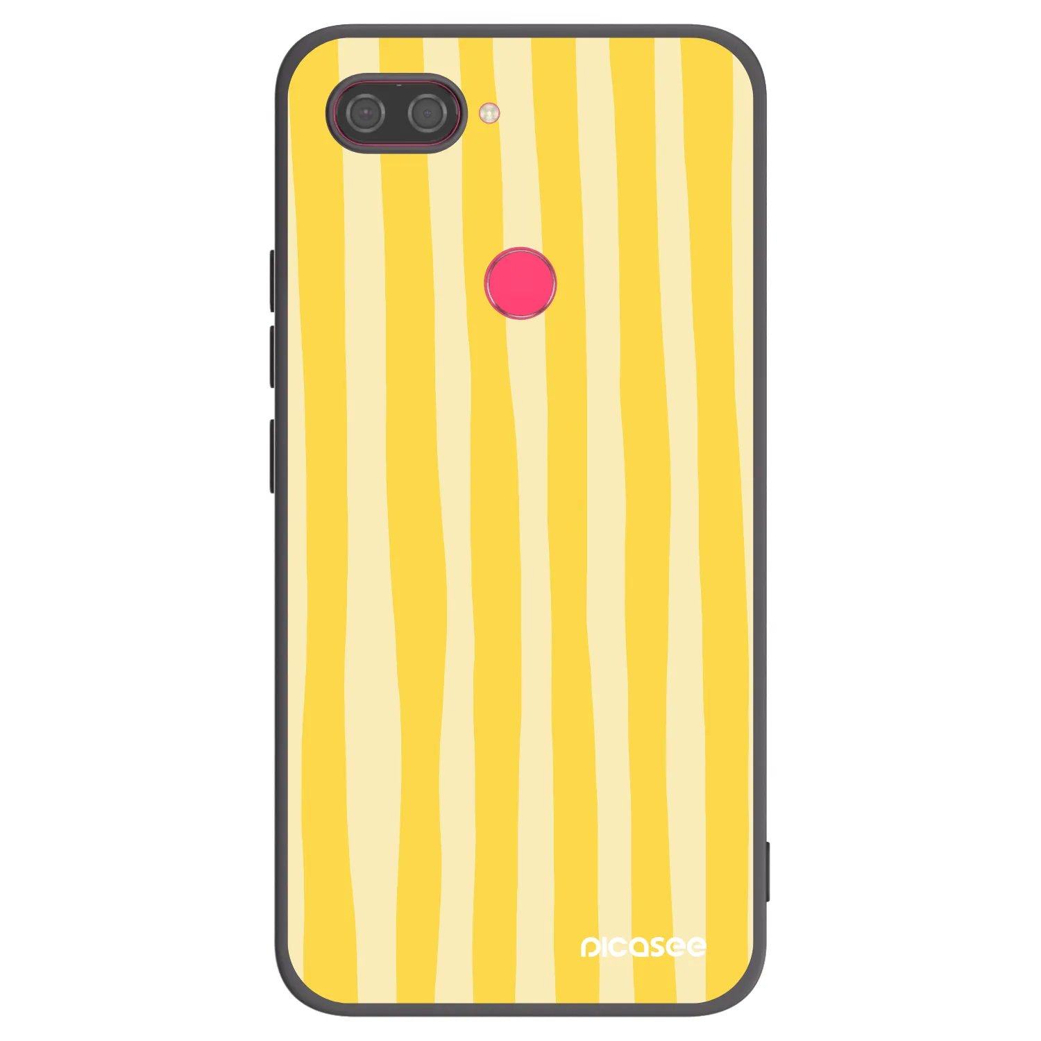 Picasee Xiaomi Mi 8 Lite Hülle - Schwarzes Silikon - Lines lemon