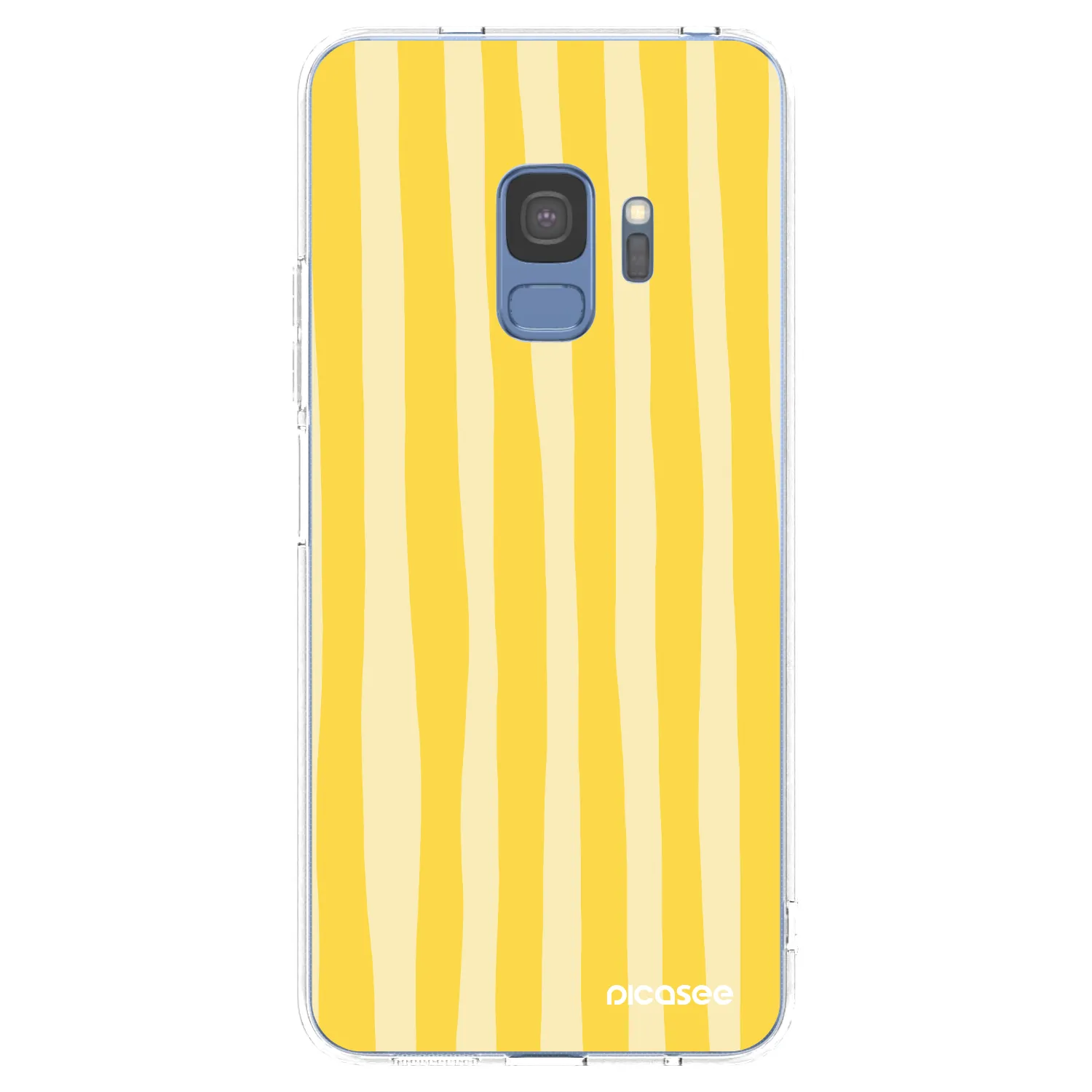 Picasee Samsung Galaxy S9 G960F Hülle - Transparentes Silikon - Lines lemon