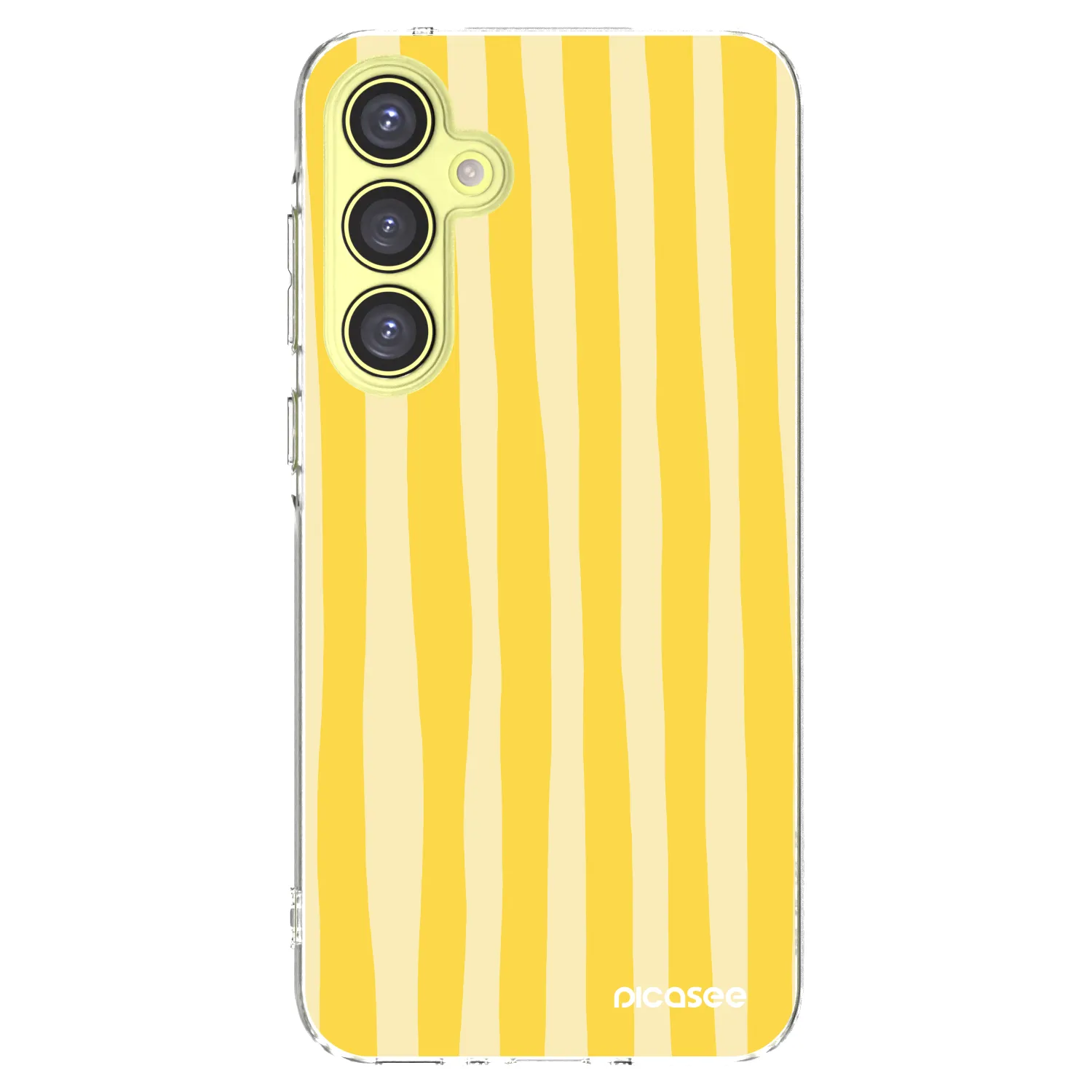 Picasee Samsung Galaxy A35 5G A356B Hülle - Transparentes Silikon - Lines lemon
