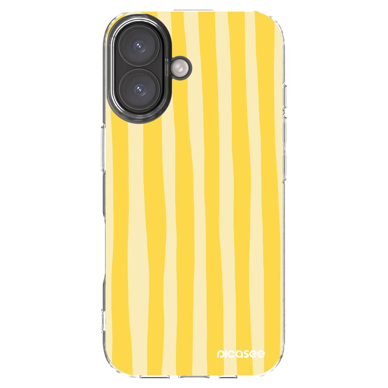 Picasee Apple iPhone 16 Hülle - Transparentes Silikon - Lines lemon
