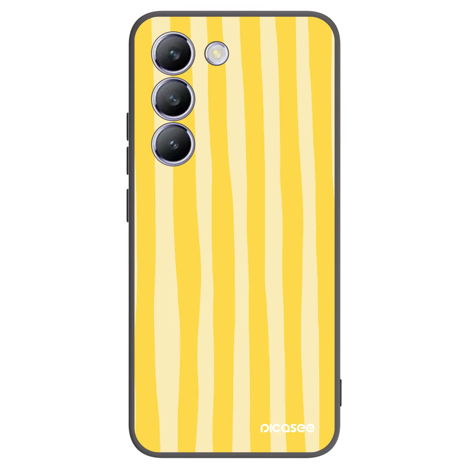Picasee Vivo V40 SE 5G Hülle - Schwarzes Silikon - Lines lemon