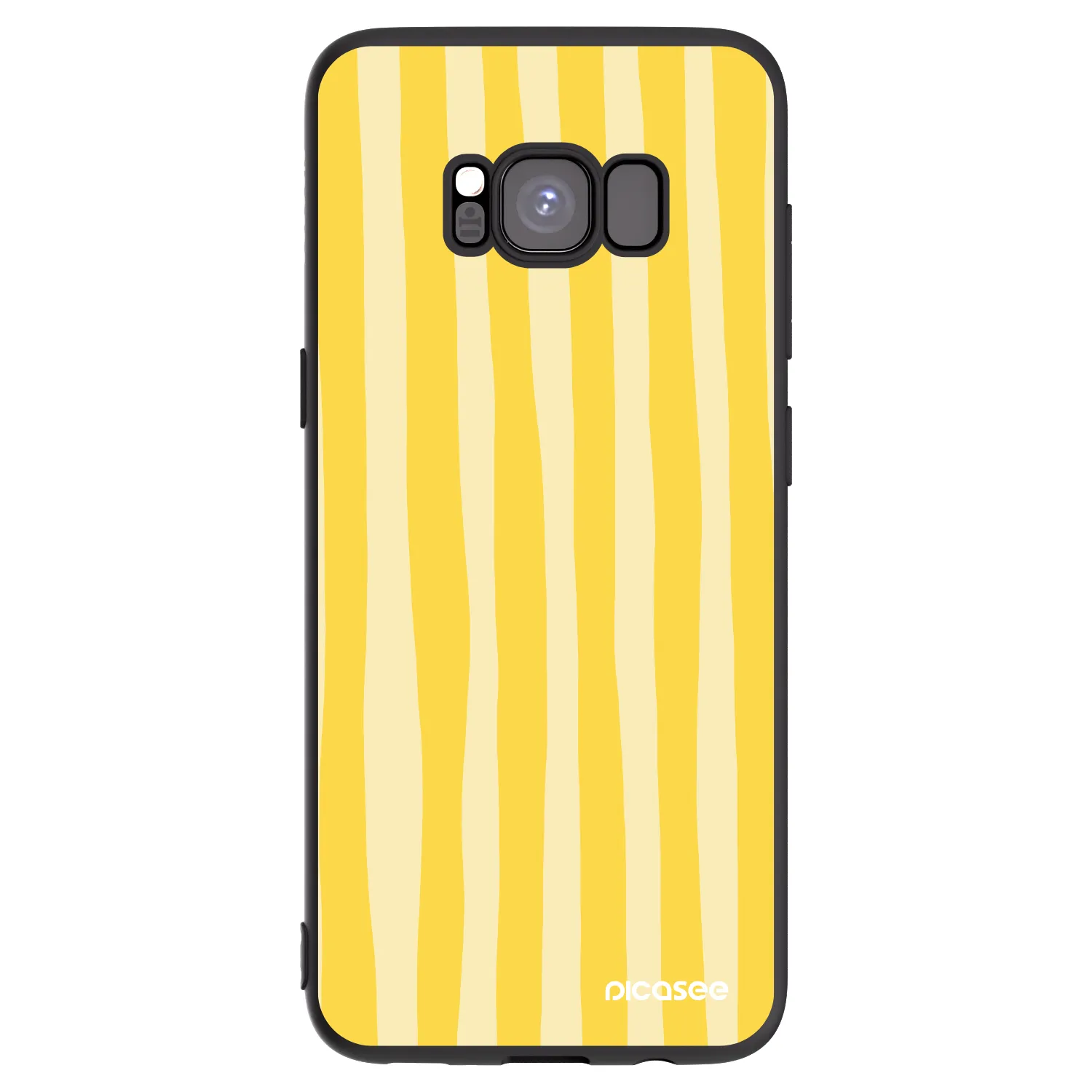 Picasee Samsung Galaxy S8 G950F Hülle - Schwarzes Silikon - Lines lemon