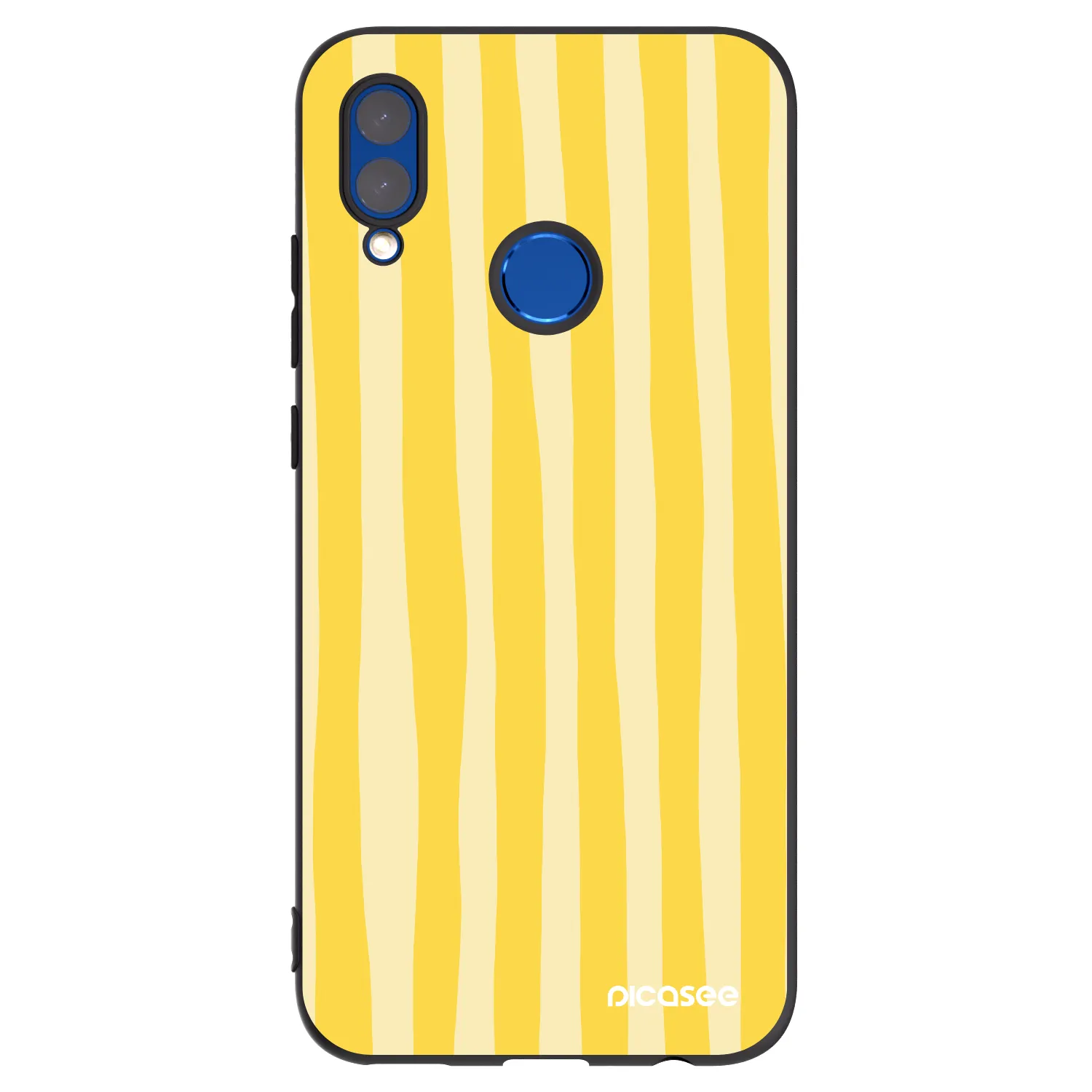 Picasee Honor 10 Lite Hülle - Schwarzes Silikon - Lines lemon