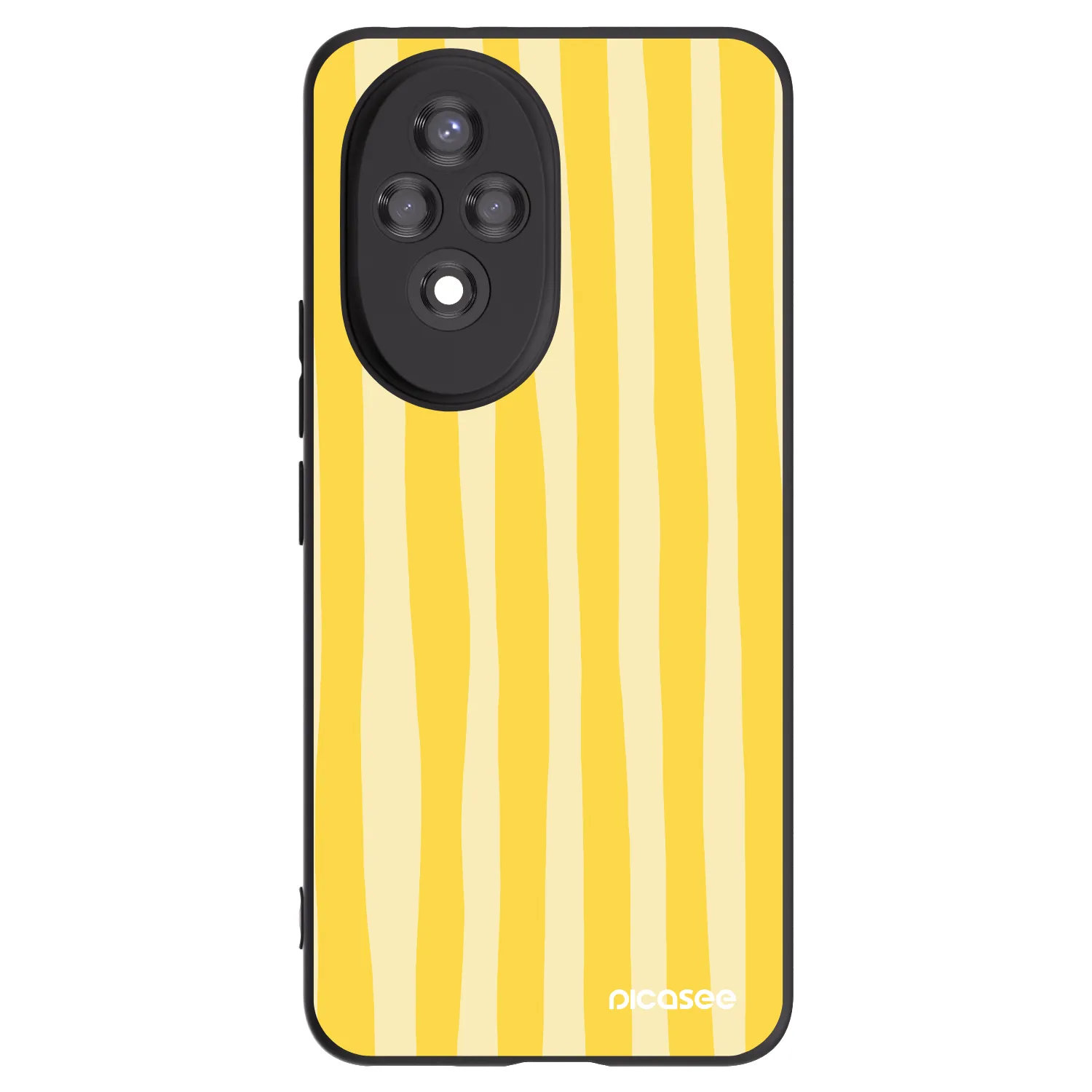 Picasee Honor 200 Pro 5G Hülle - Schwarzes Silikon - Lines lemon