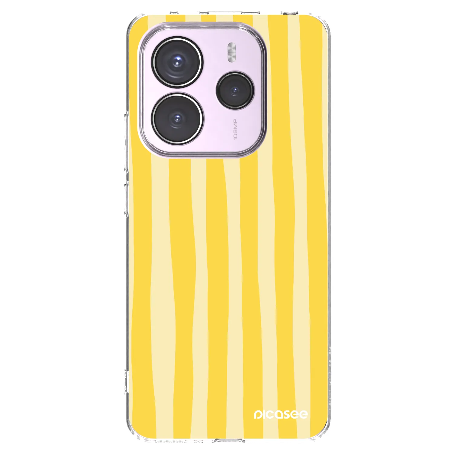 Picasee Xiaomi Redmi Note 14 5G Hülle - Transparentes Silikon - Lines lemon
