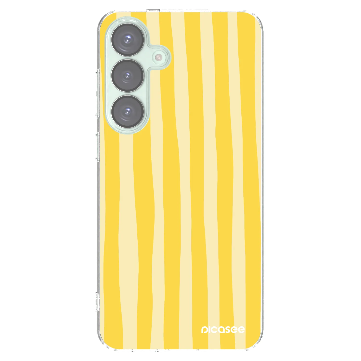 Picasee Samsung Galaxy S25+ 5G Hülle - Transparentes Silikon - Lines lemon