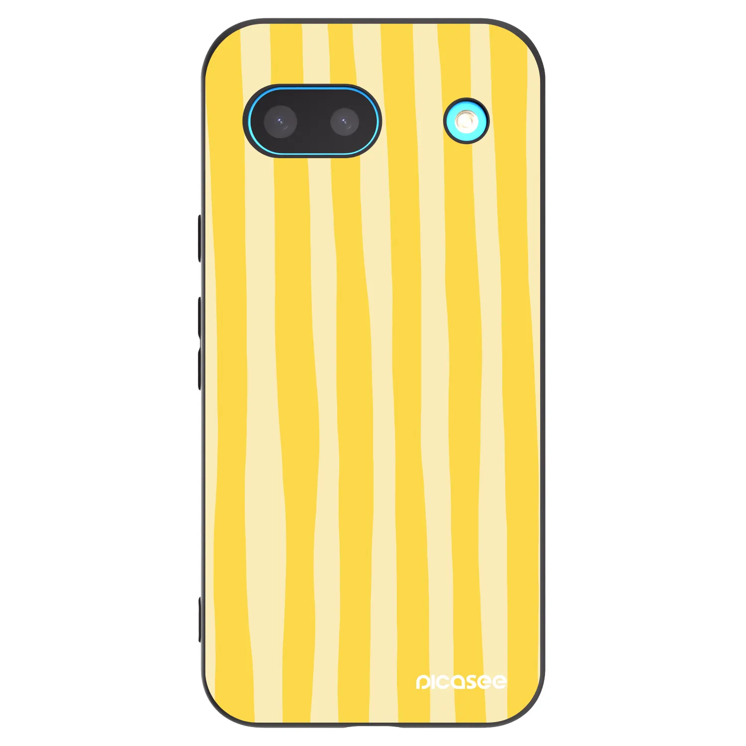 Picasee Google Pixel 8 Hülle - Schwarzes Silikon - Lines lemon