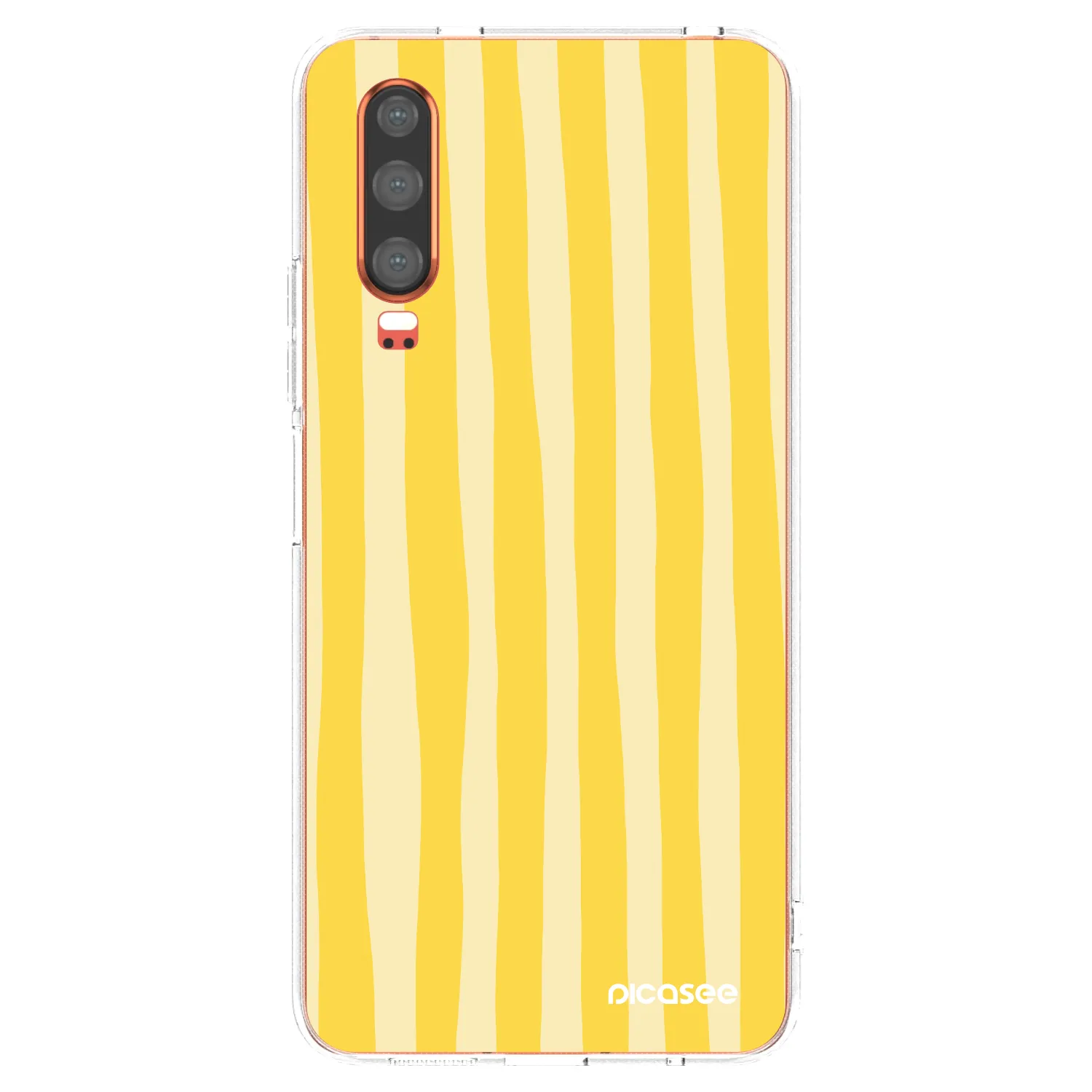 Picasee Huawei P30 Hülle - Transparentes Silikon - Lines lemon