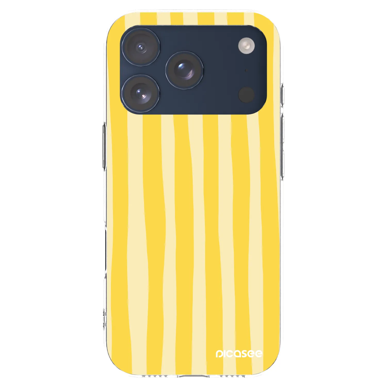 Picasee Apple iPhone 17 Pro Hülle - Transparentes Silikon - Lines lemon