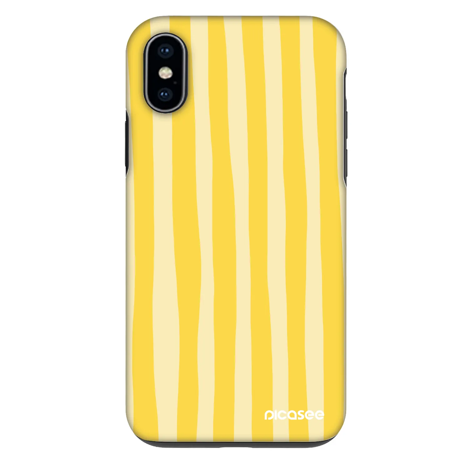Picasee Fashion Case für Apple iPhone X/XS - Lines lemon