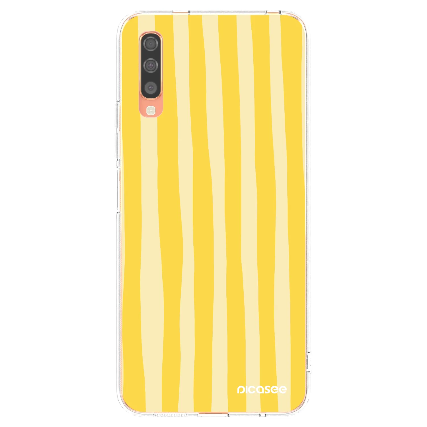 Picasee Samsung Galaxy A70 A705F Hülle - Transparentes Silikon - Lines lemon