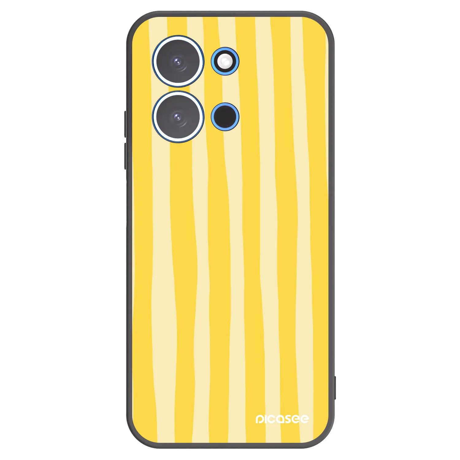 Picasee Xiaomi Redmi 15C 4G Hülle - Schwarzes Silikon - Lines lemon