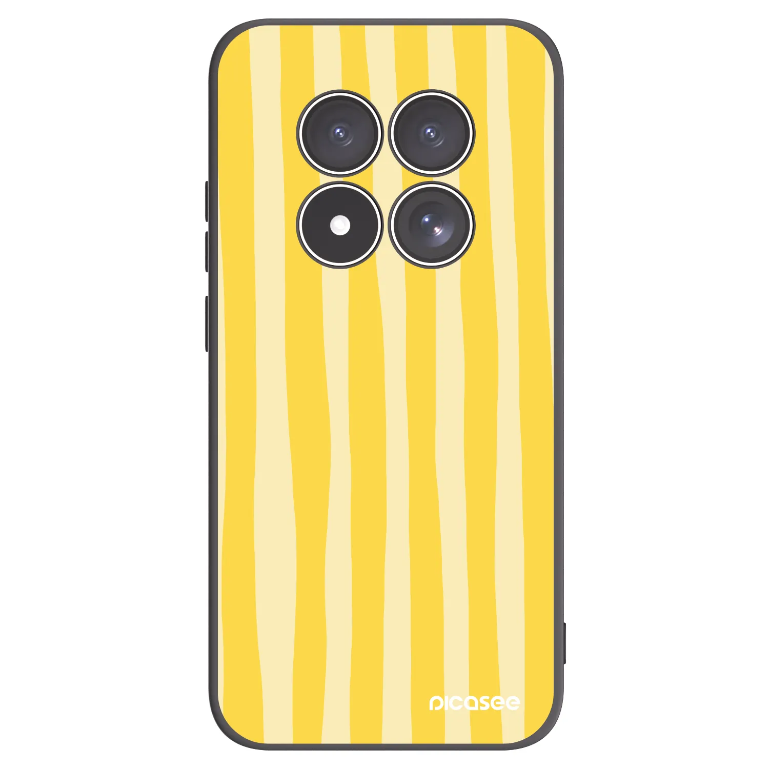 Picasee Xiaomi Redmi Note 15 Pro 4G Hülle - Schwarzes Silikon - Lines lemon
