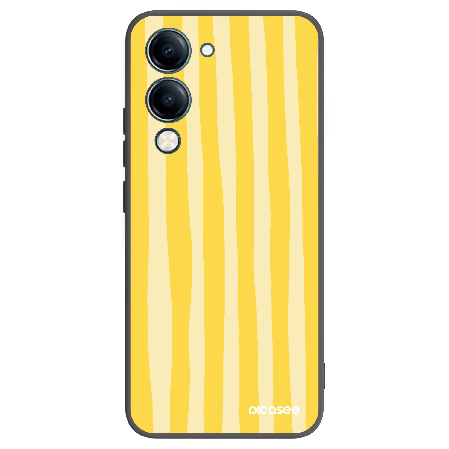 Picasee Vivo Y29s 5G Hülle - Schwarzes Silikon - Lines lemon