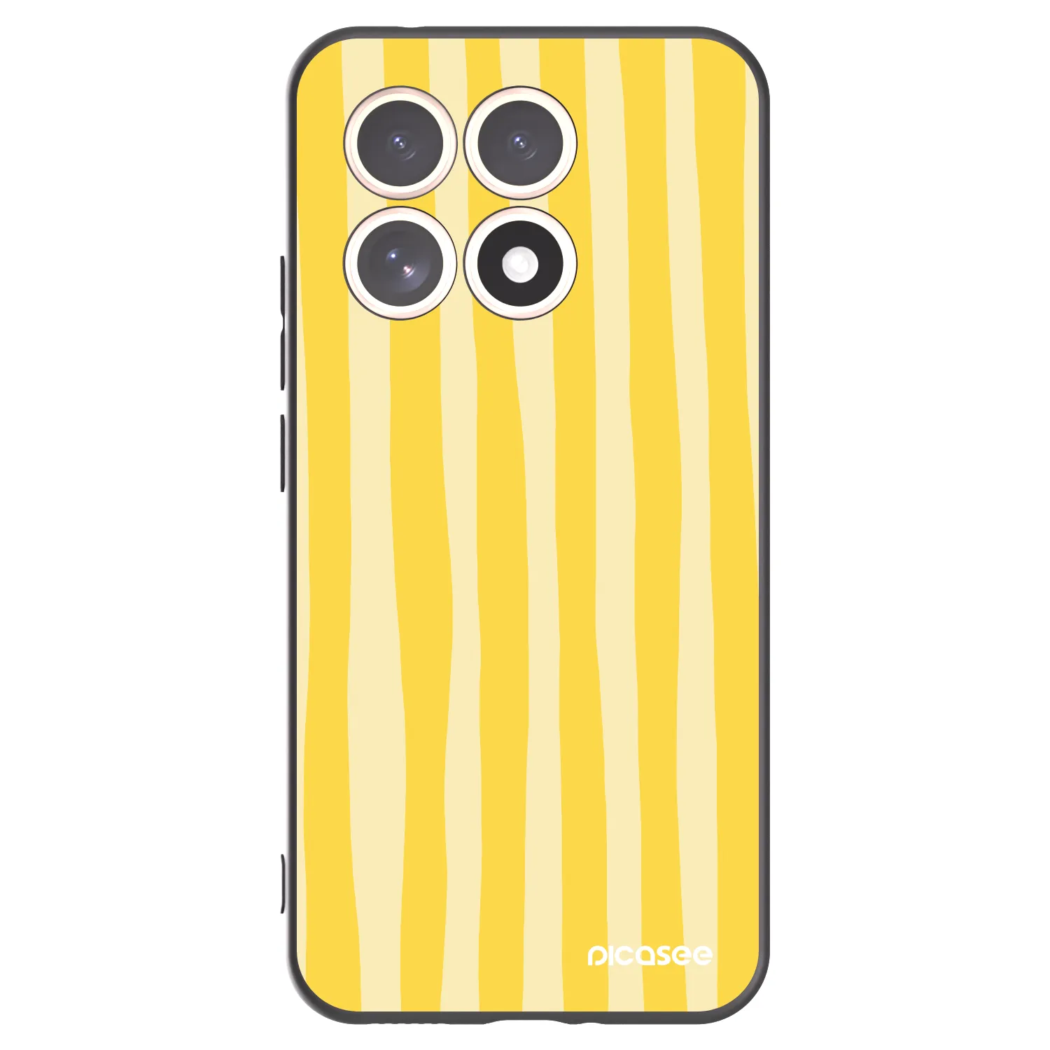 Picasee Xiaomi 15T Hülle - Schwarzes Silikon - Lines lemon