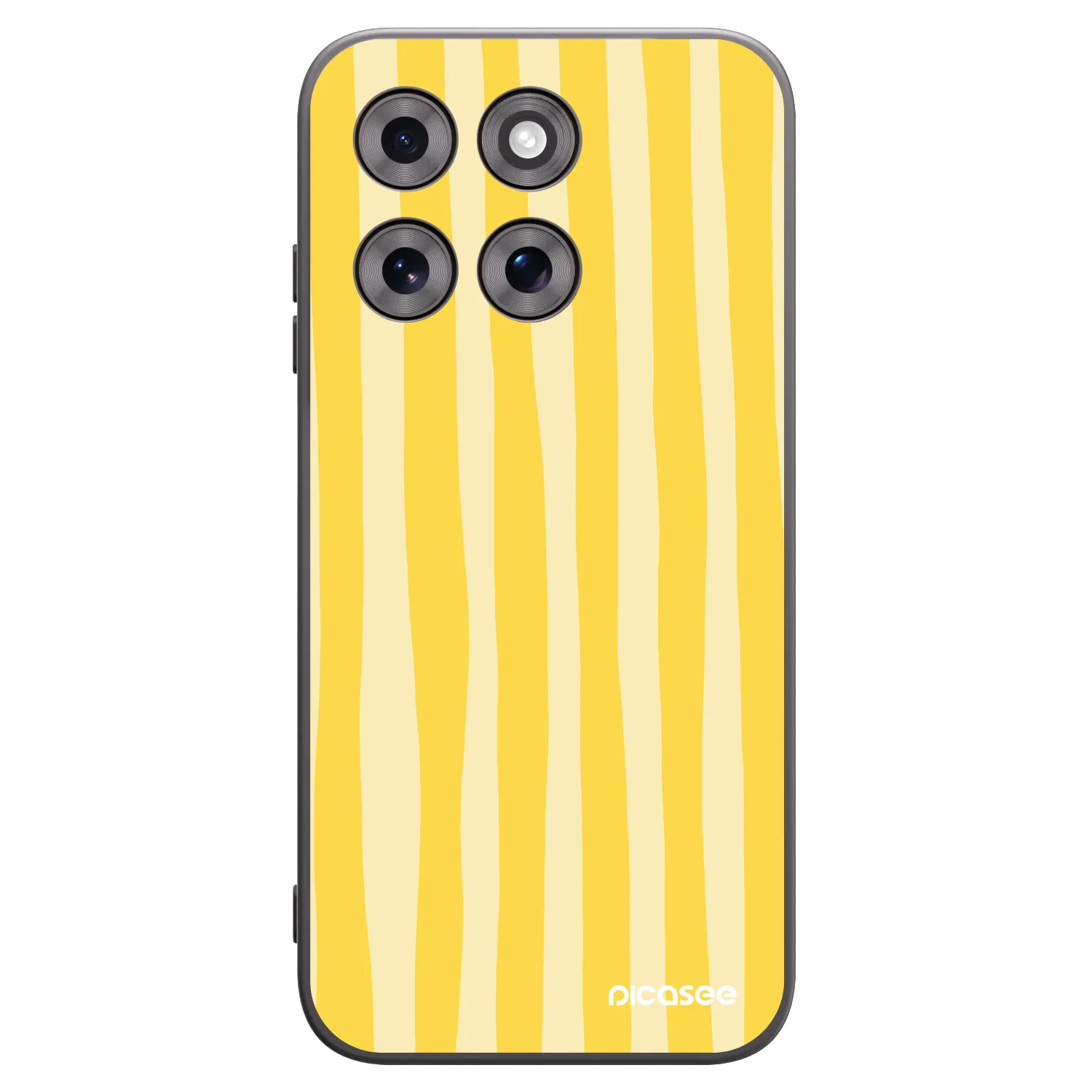 Picasee Motorola Moto G77 Hülle - Schwarzes Silikon - Lines lemon