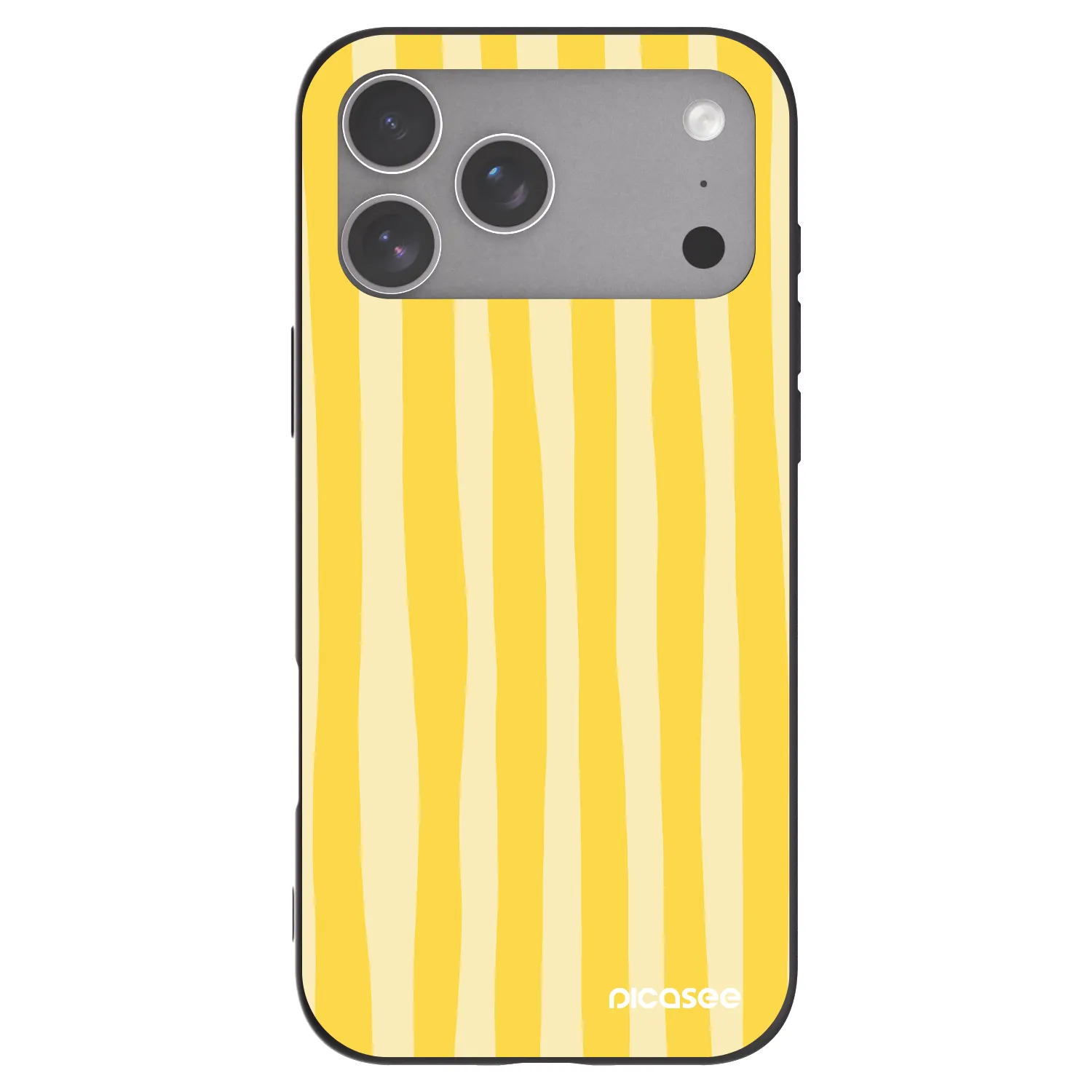Picasee Apple iPhone 18 Pro Max Hülle - Schwarzes Silikon - Lines lemon