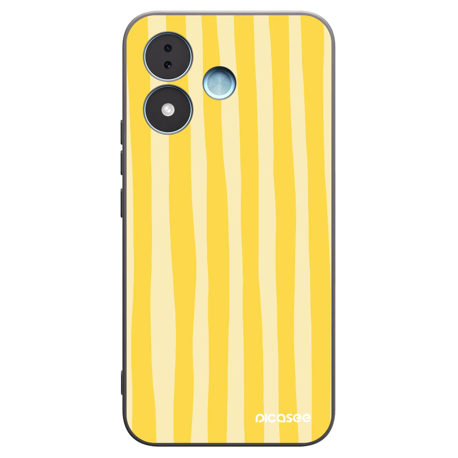 Picasee Xiaomi Redmi Note 17 5G Hülle - Schwarzes Silikon - Lines lemon