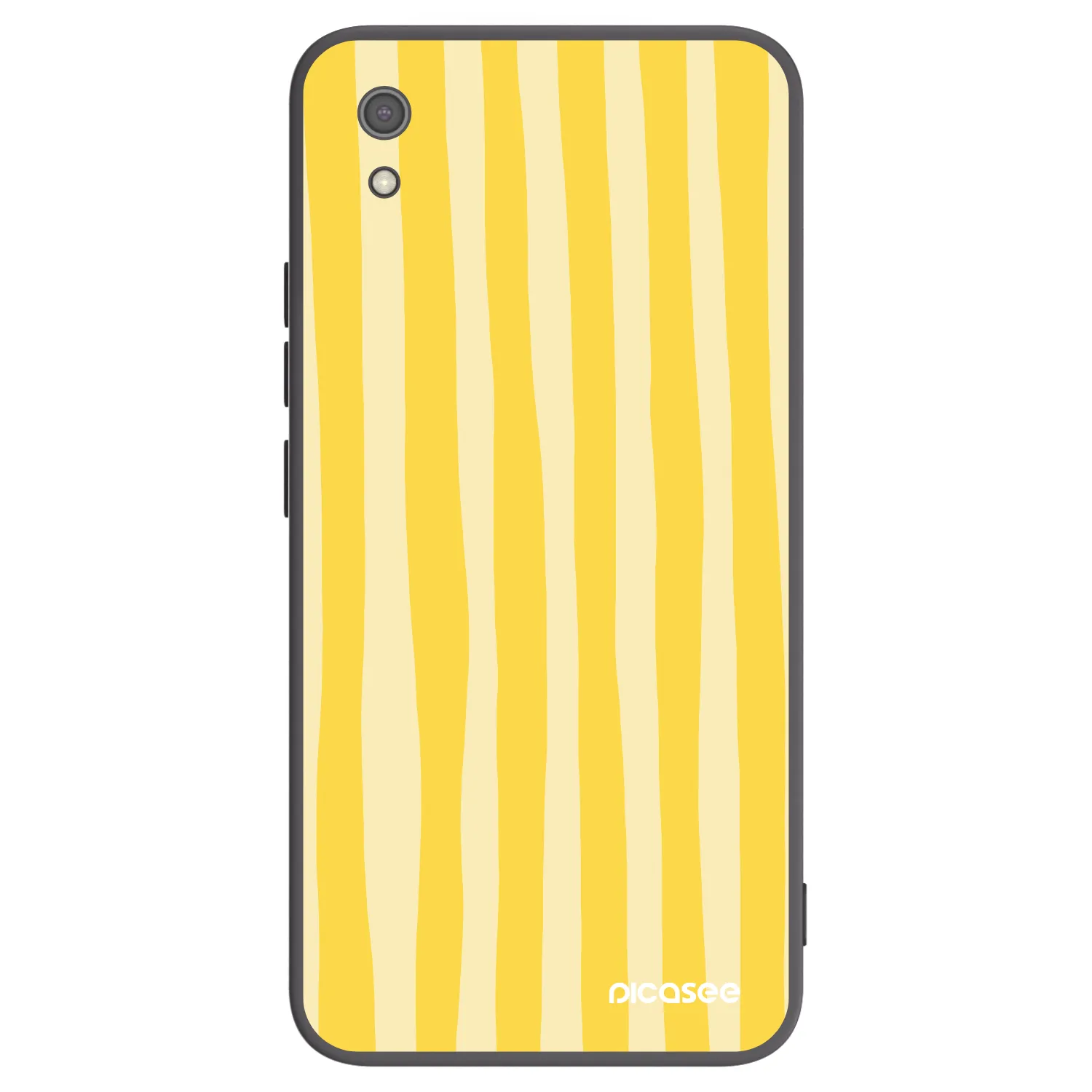 Picasee Xiaomi Redmi 7A Hülle - Schwarzes Silikon - Lines lemon