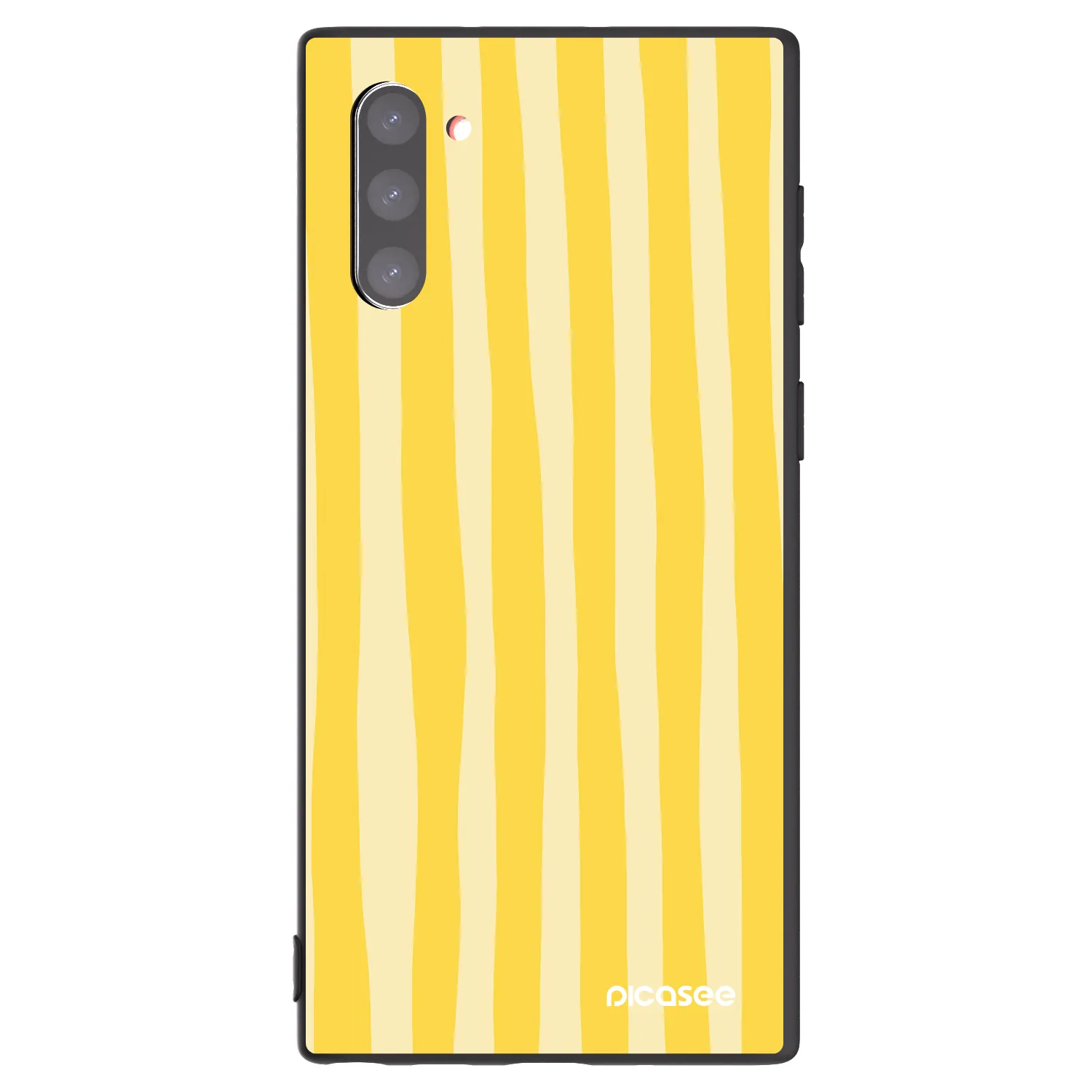 Picasee Samsung Galaxy Note 10 N970F Hülle - Schwarzes Silikon - Lines lemon