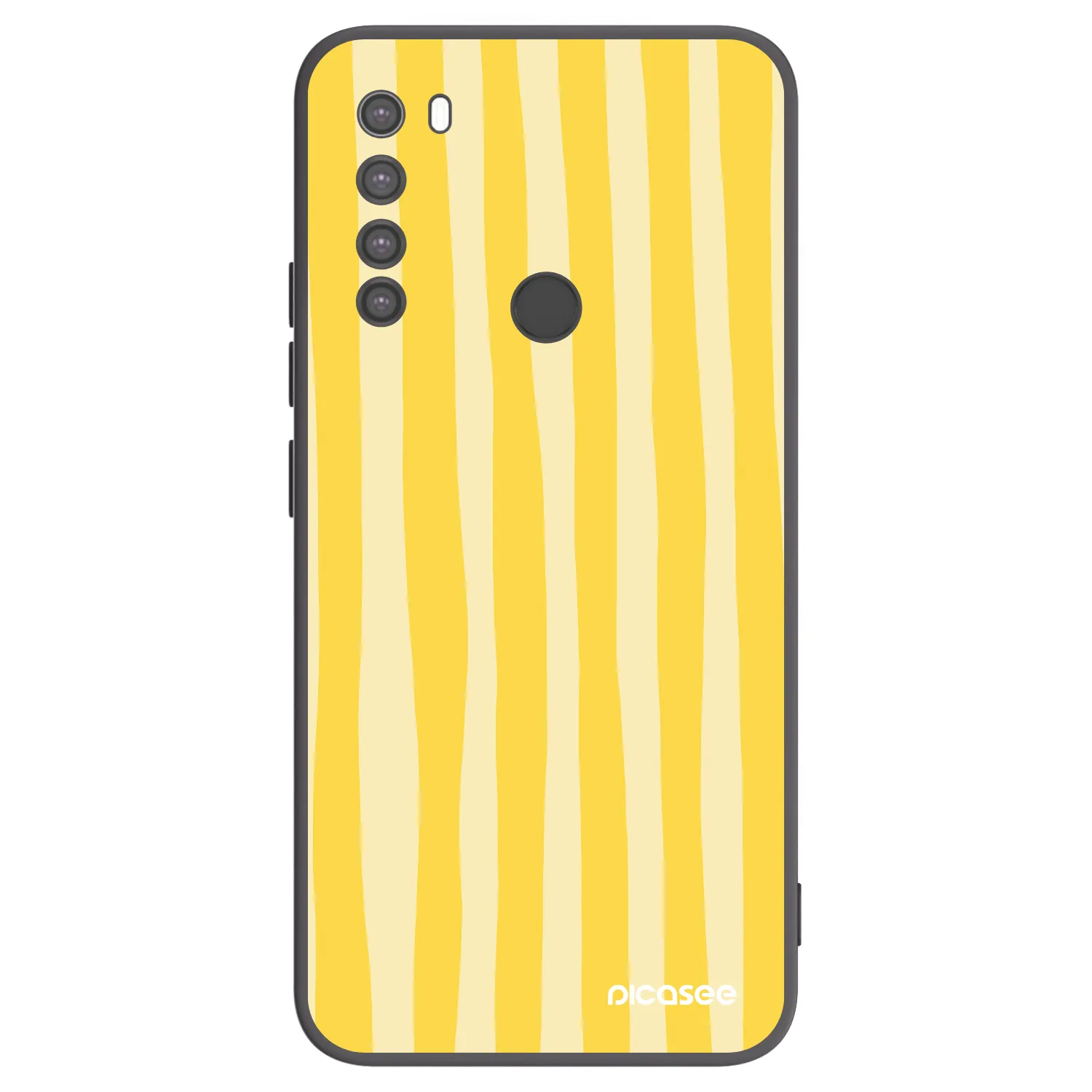 Picasee Xiaomi Redmi Note 8 Hülle - Schwarzes Silikon - Lines lemon