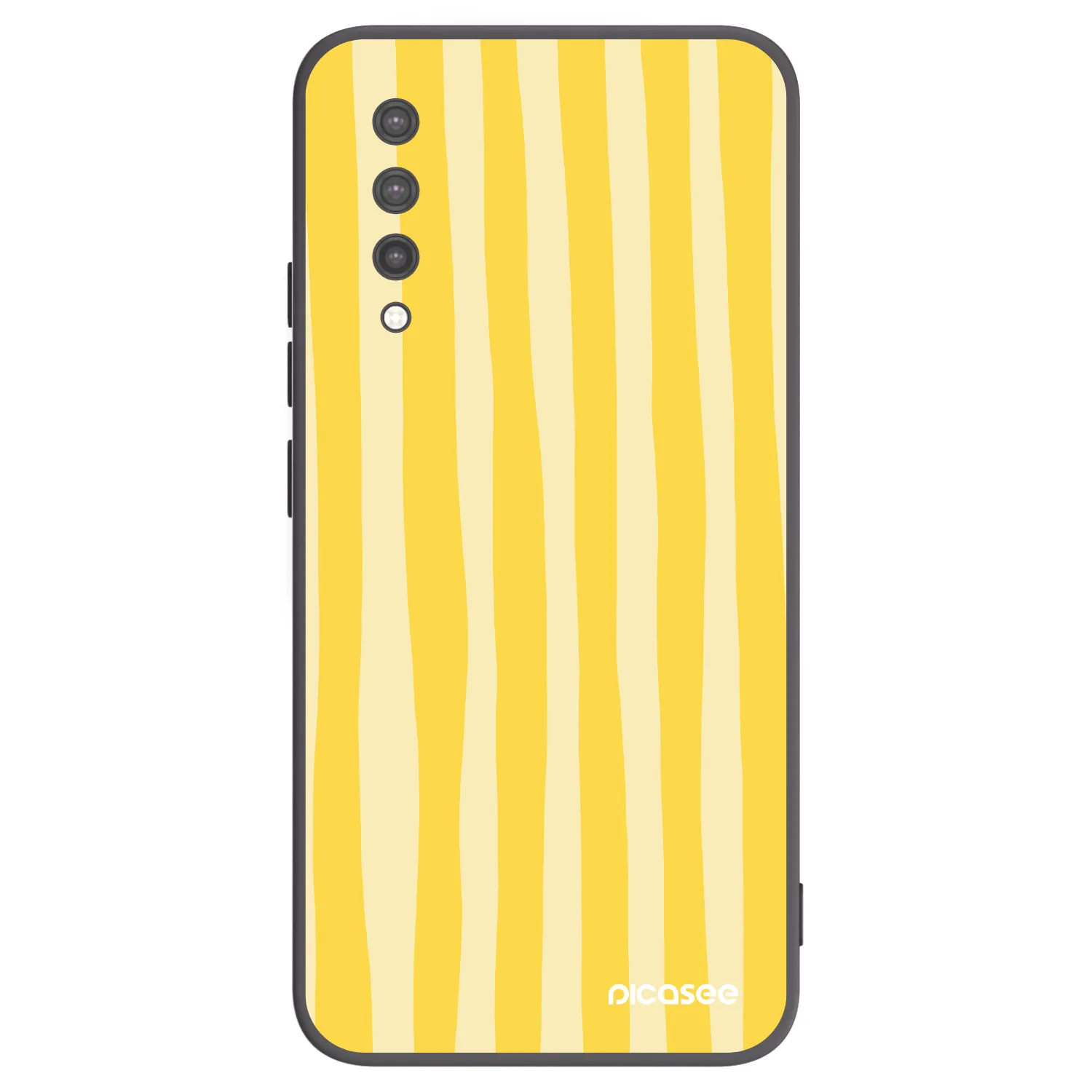 Picasee Xiaomi Mi 9 Lite Hülle - Schwarzes Silikon - Lines lemon