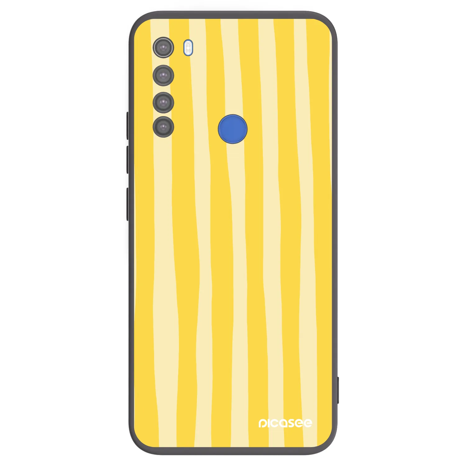 Picasee Xiaomi Redmi Note 8T Hülle - Schwarzes Silikon - Lines lemon