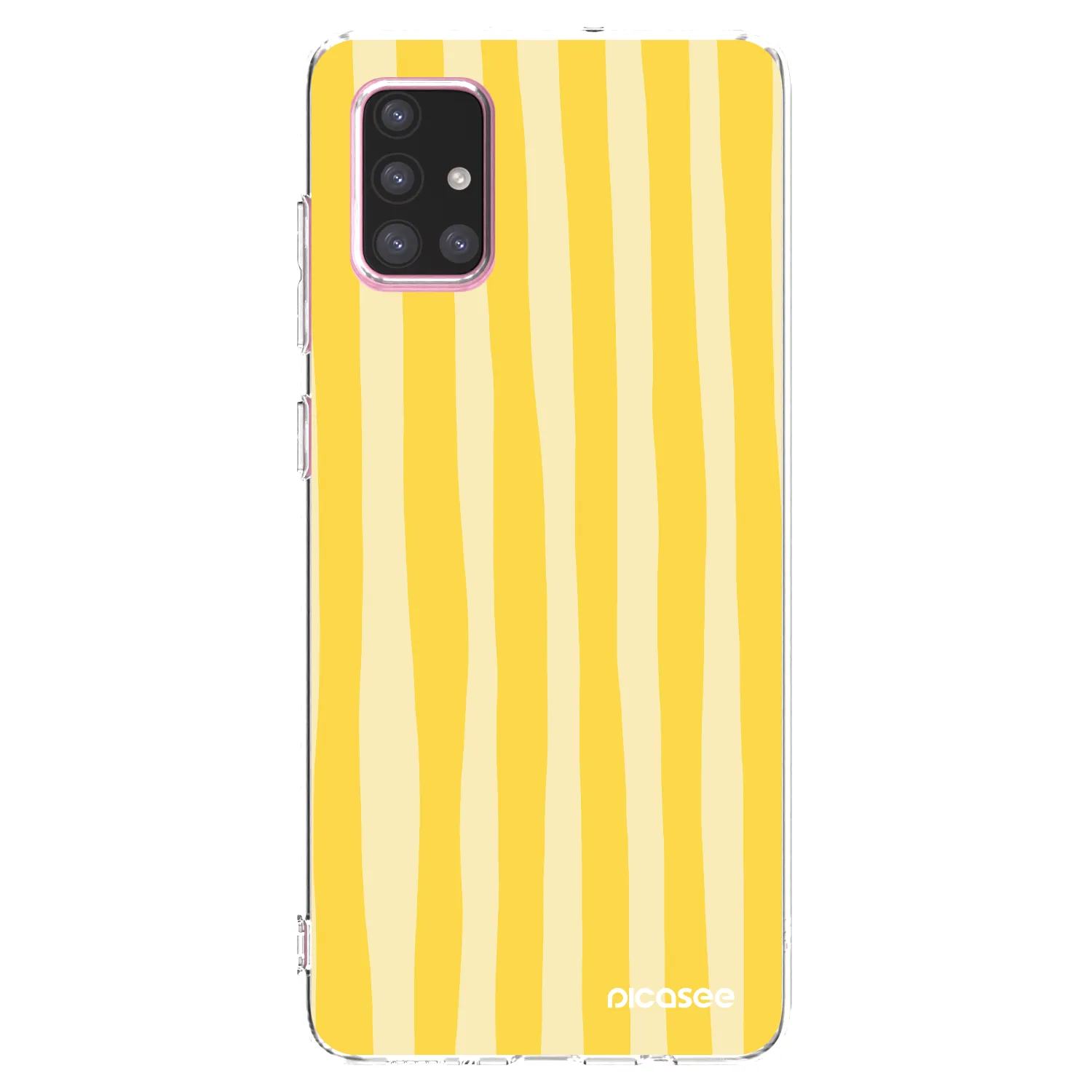 Picasee Samsung Galaxy A71 A715F Hülle - Transparentes Silikon - Lines lemon