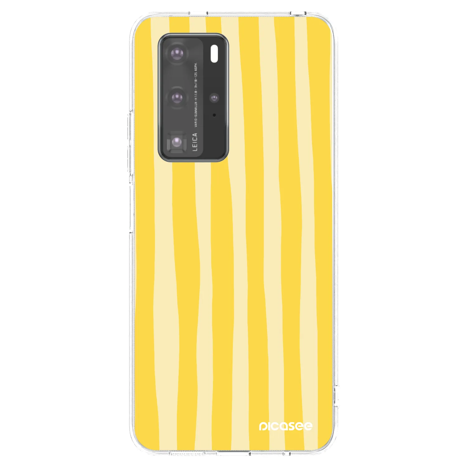 Picasee Huawei P40 Pro Hülle - Transparentes Silikon - Lines lemon