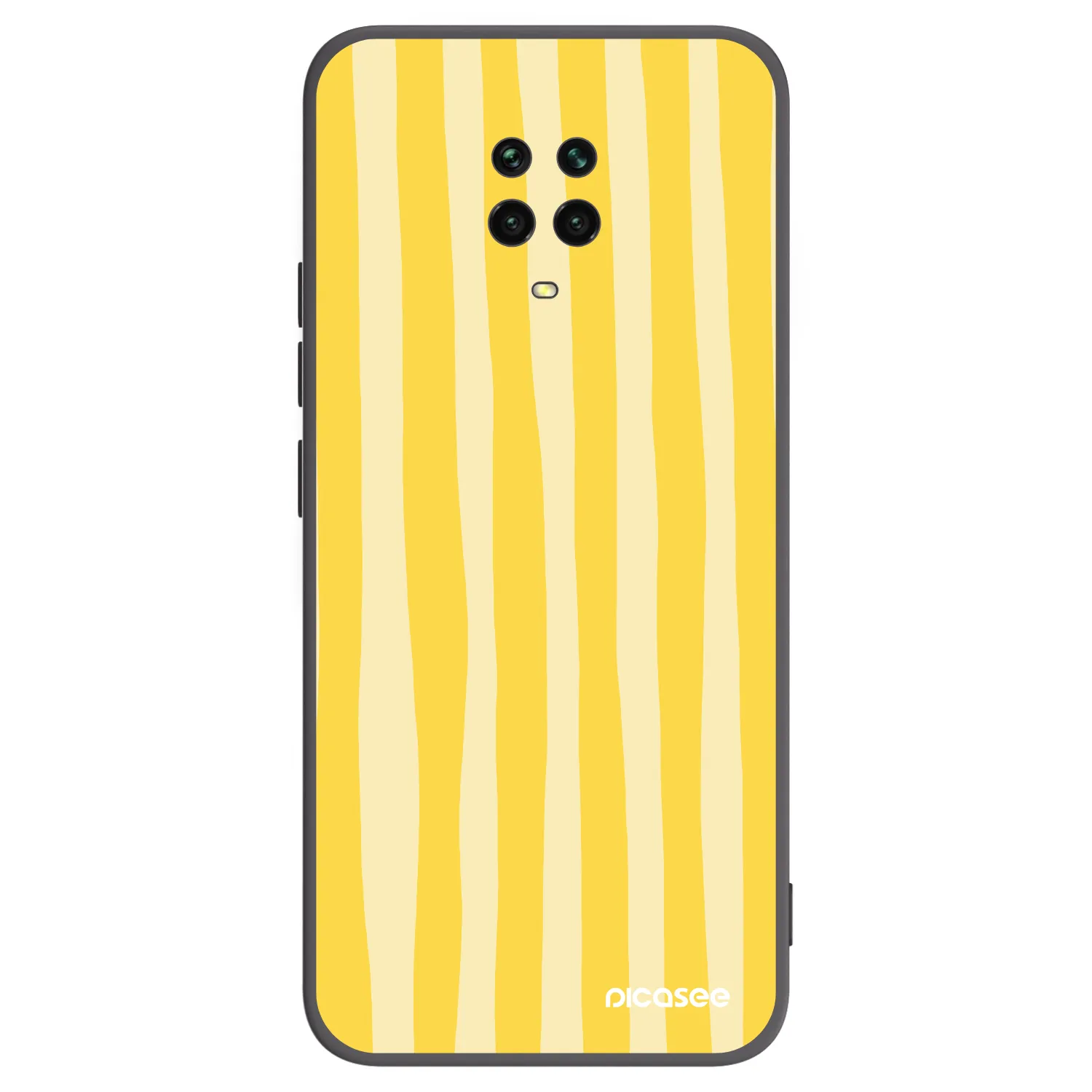 Picasee Xiaomi Redmi Note 9 Pro Hülle - Schwarzes Silikon - Lines lemon