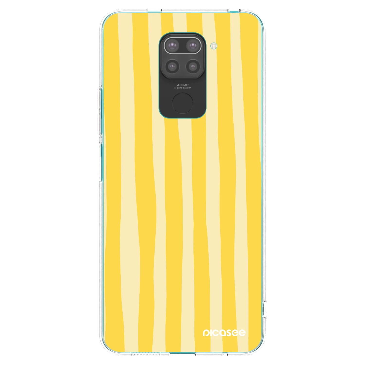 Picasee Xiaomi Redmi Note 9 Hülle - Schwarzes Silikon - Lines lemon